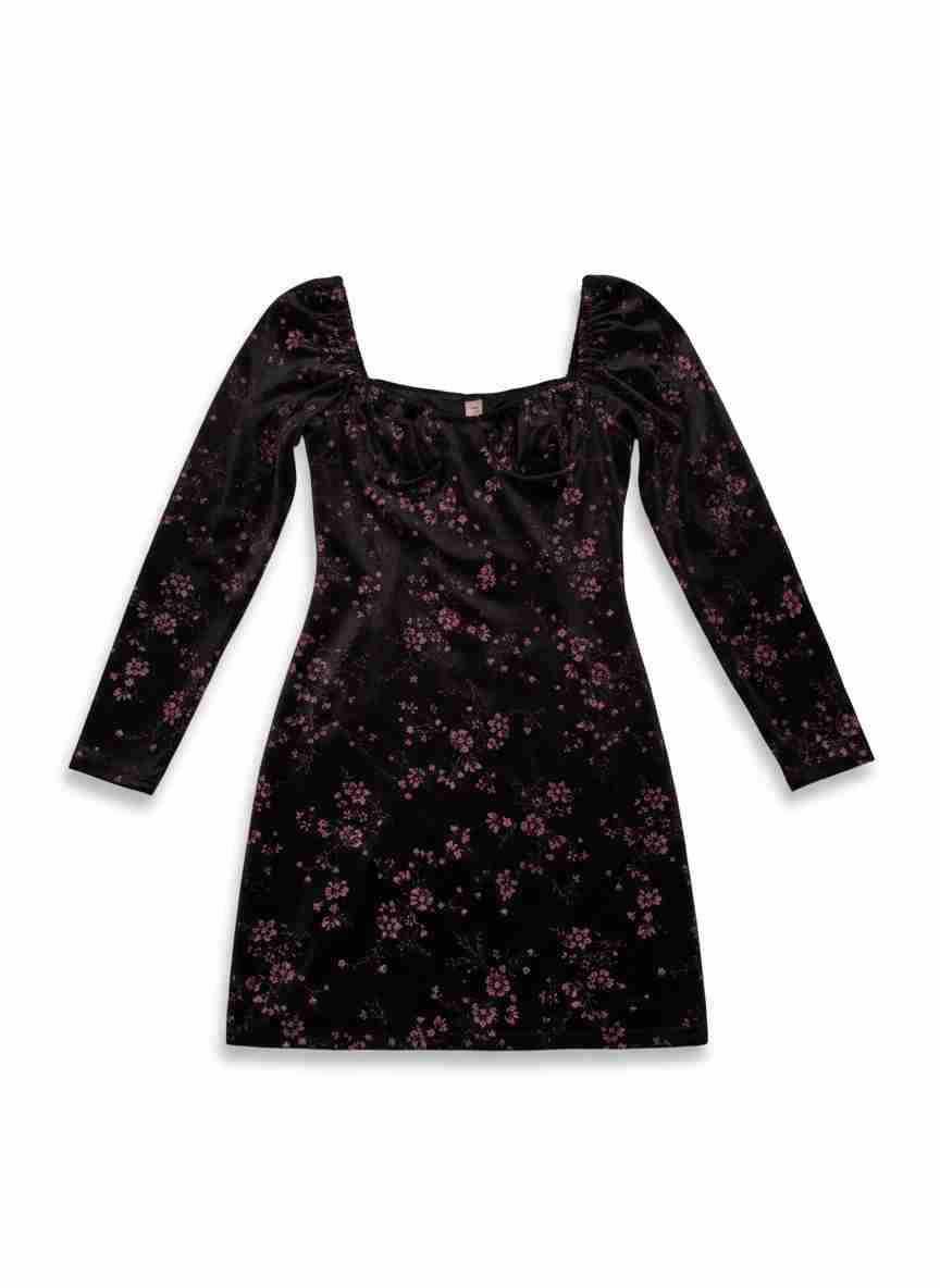 Vestido de terciopelo floral