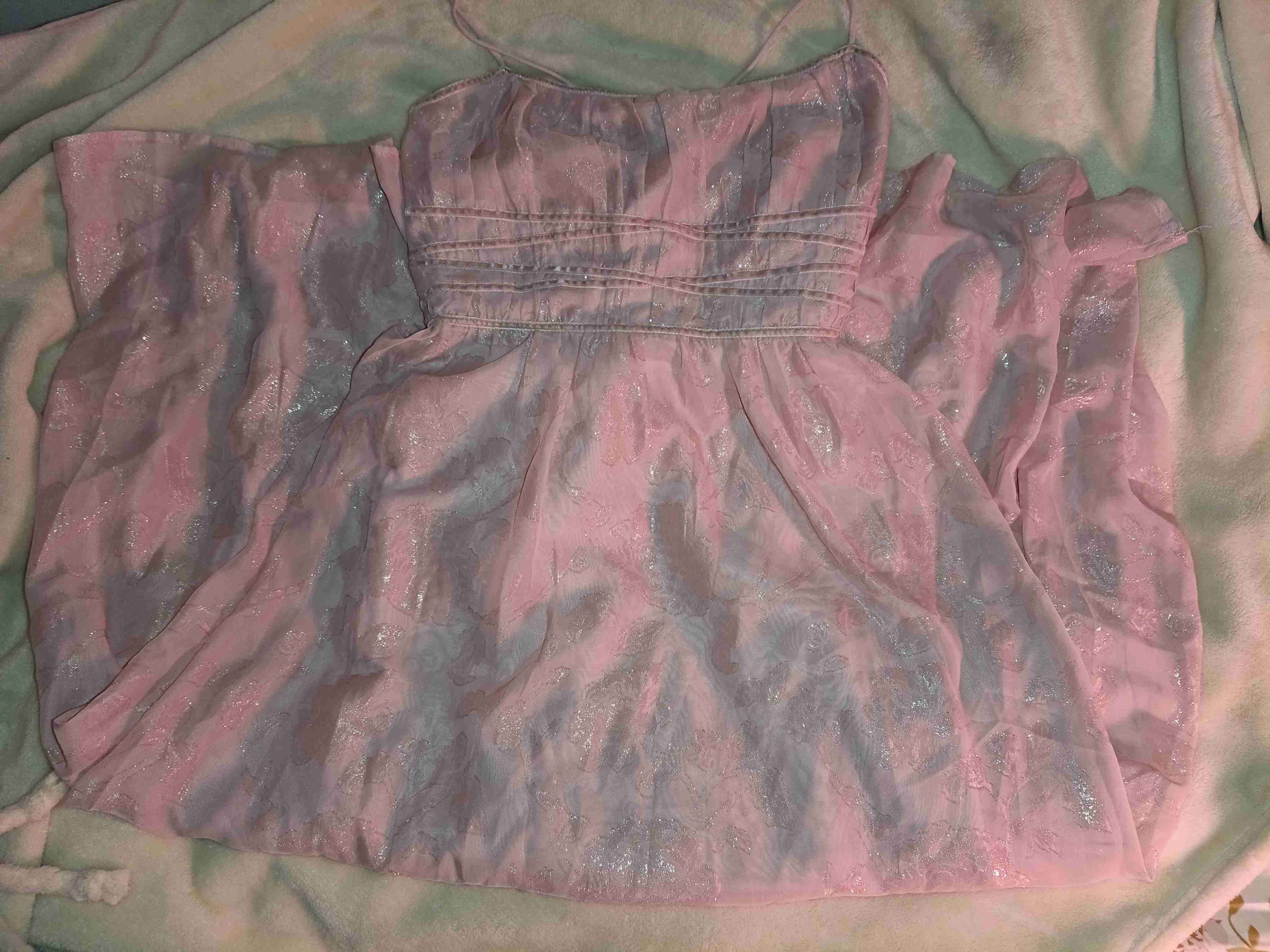 Vestido rosa con brillo - miniatura 1