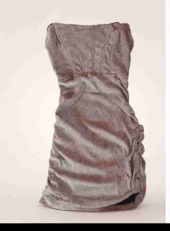 Vestido ajustado gris sin mangas - 1