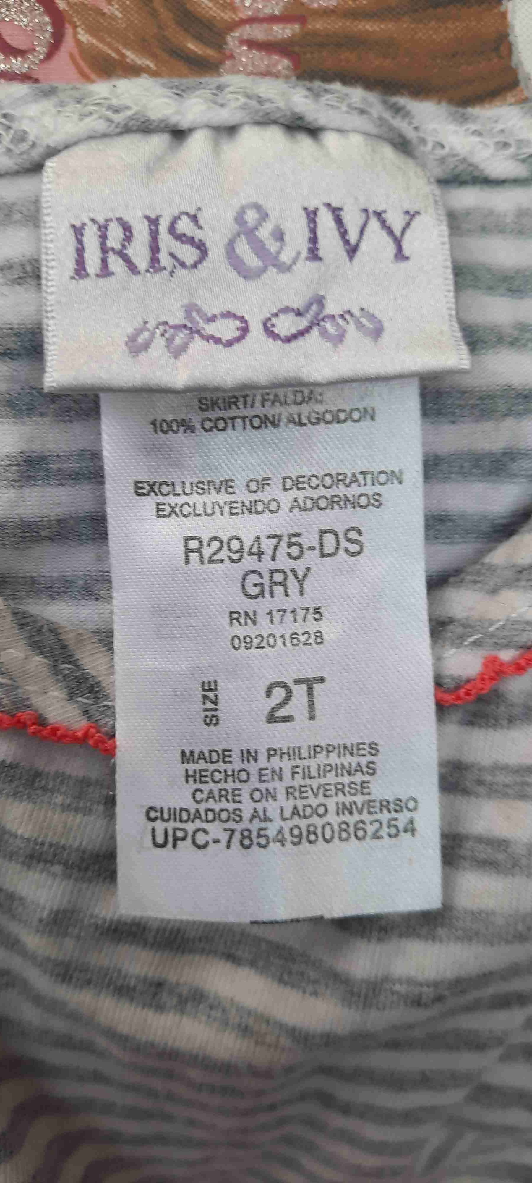 Vestido infantil a rayas y flores - 3