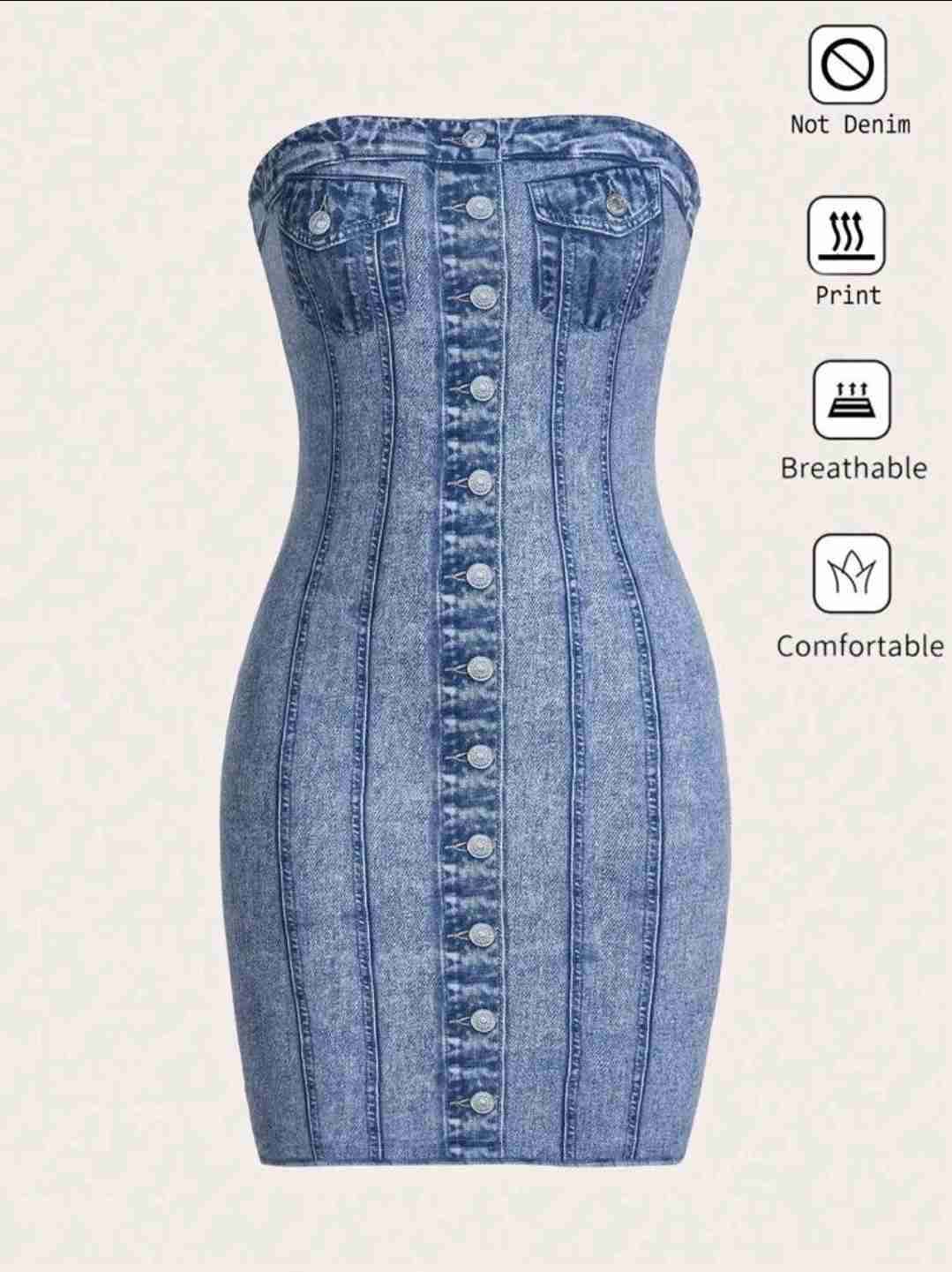 Vestido tipo denim azul