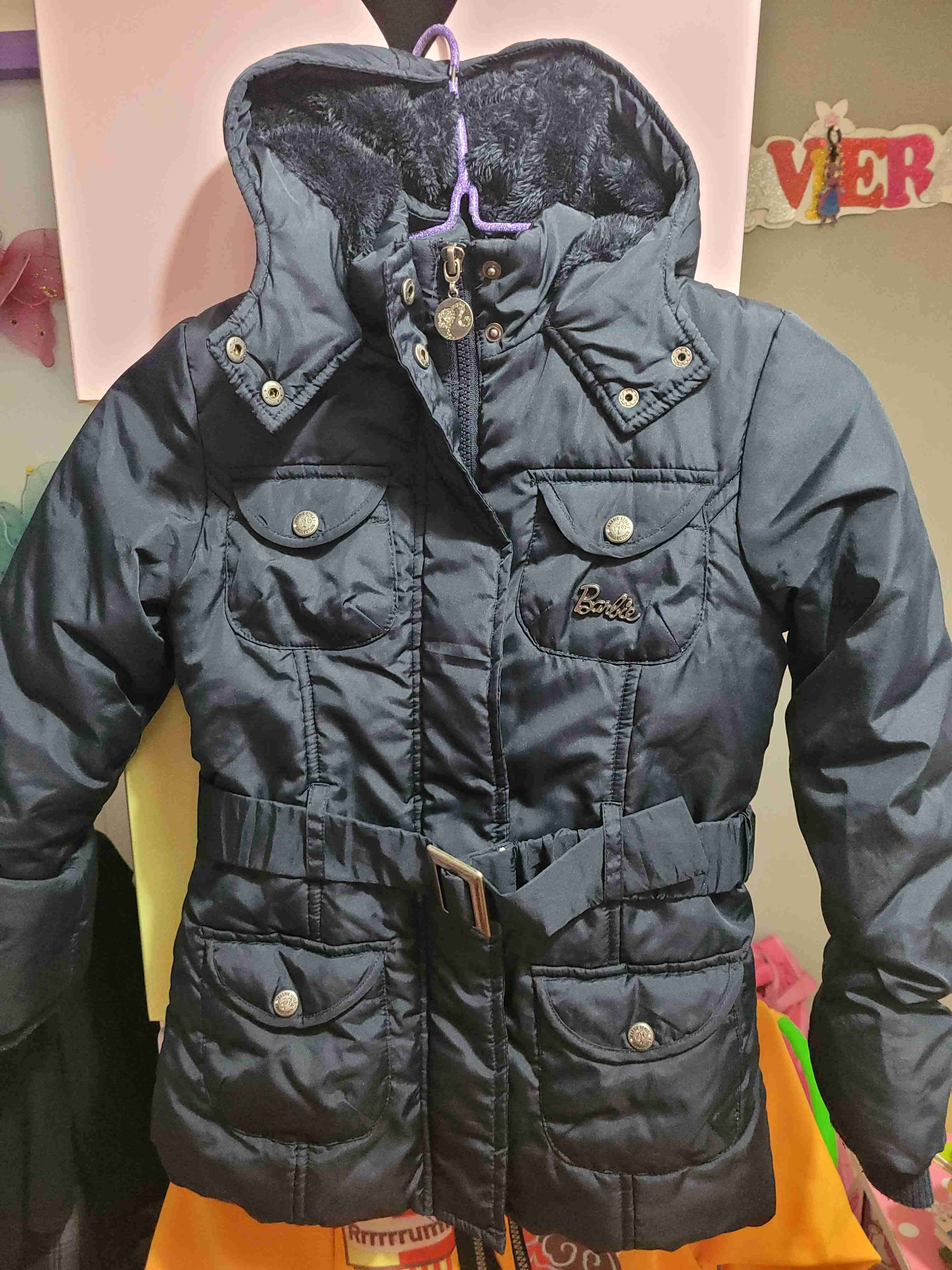 Parka azul niña con capucha barbie - 1