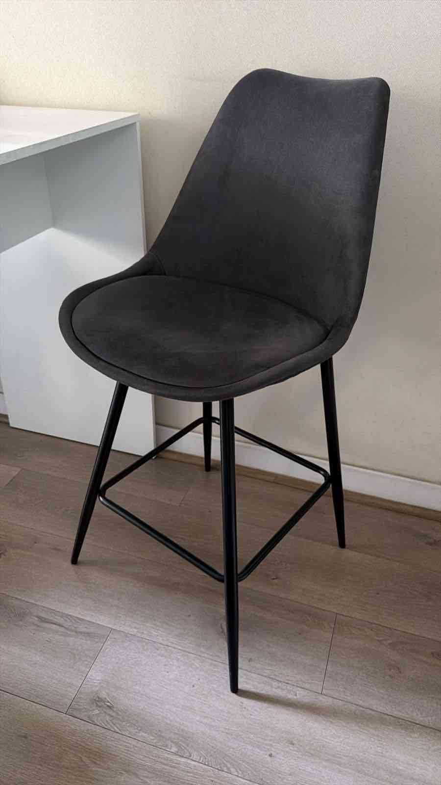 Silla alta de terciopelo gris (PACK 2) - 1