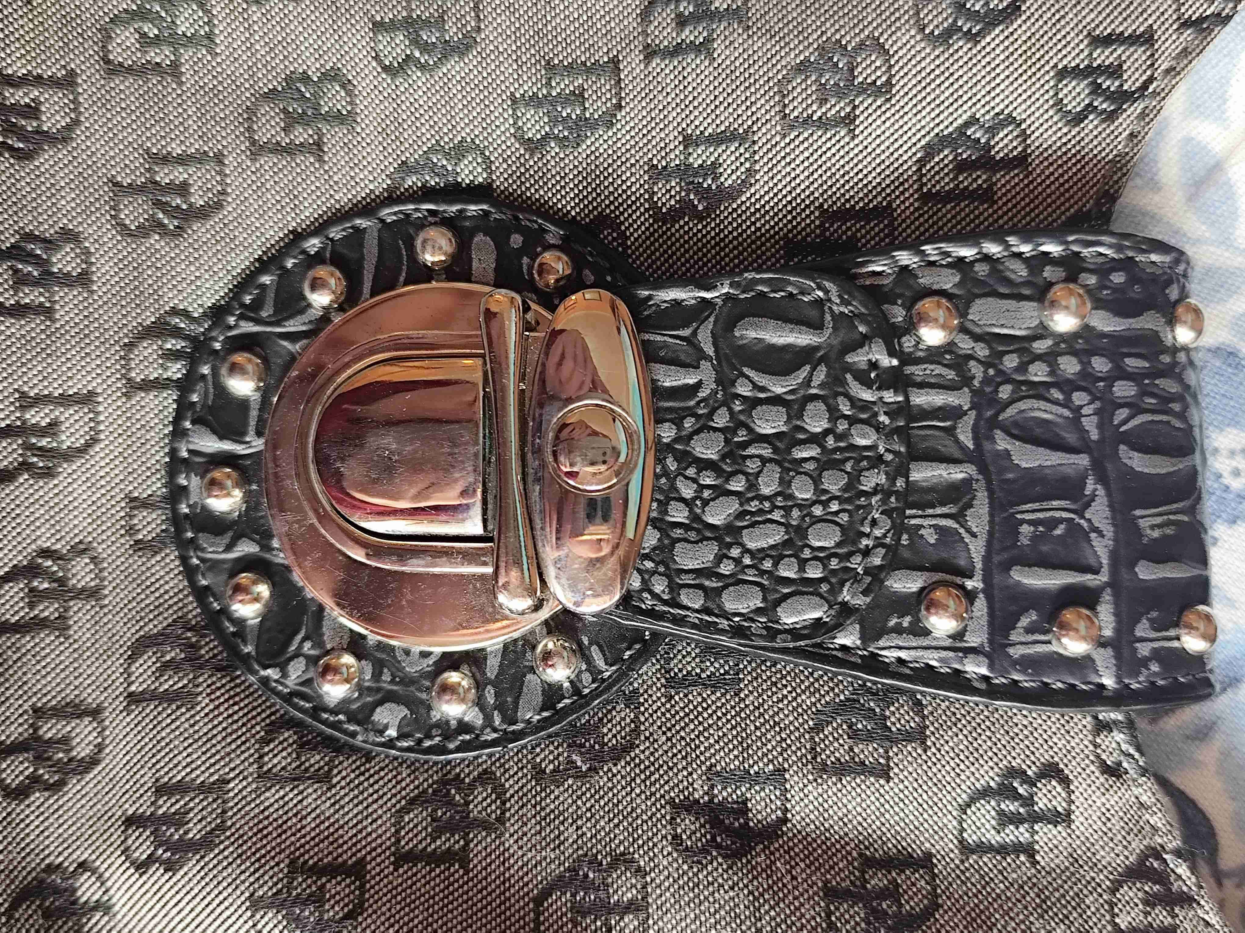 Bolso de mano gris y negro - miniatura 5