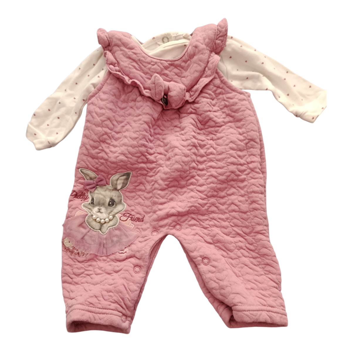 Conjunto bebé rosado con conejo