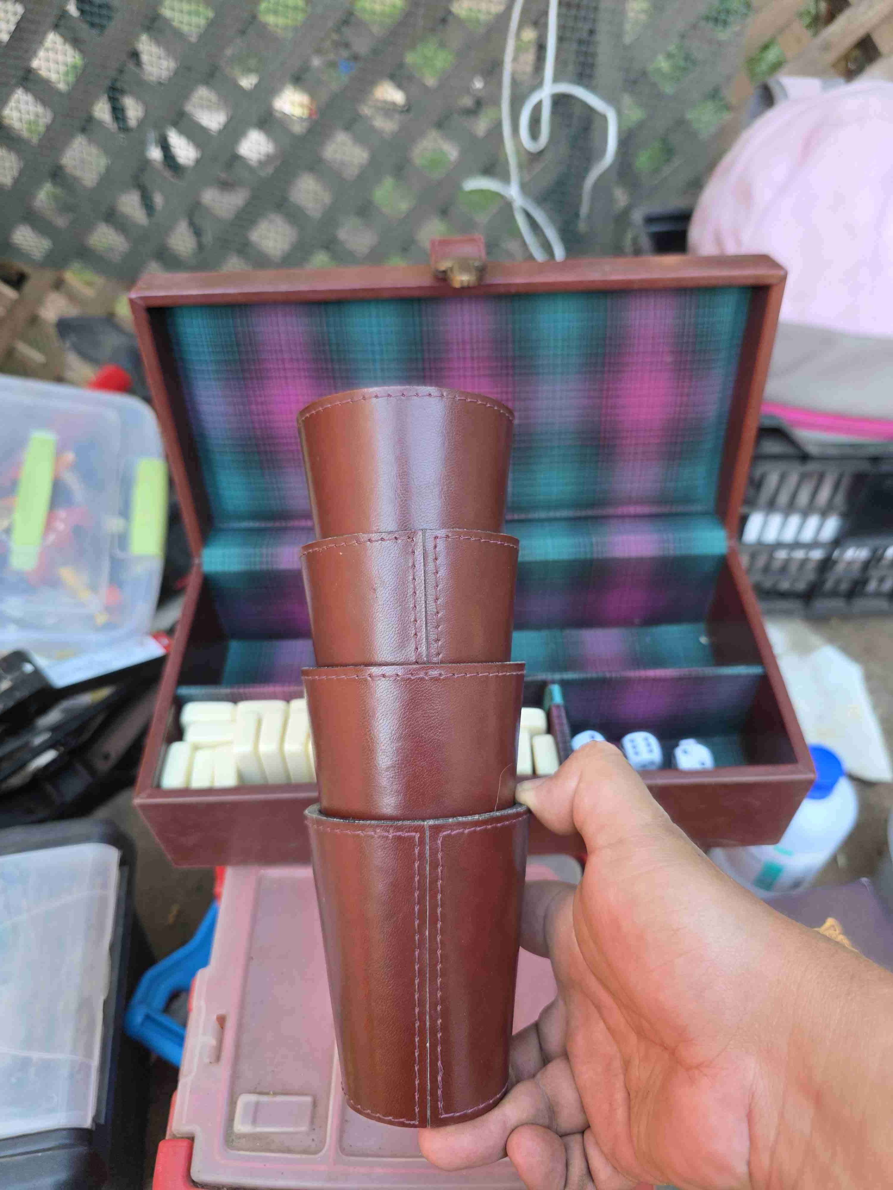 Juego de dominó/cacho en caja de madera - miniatura 2