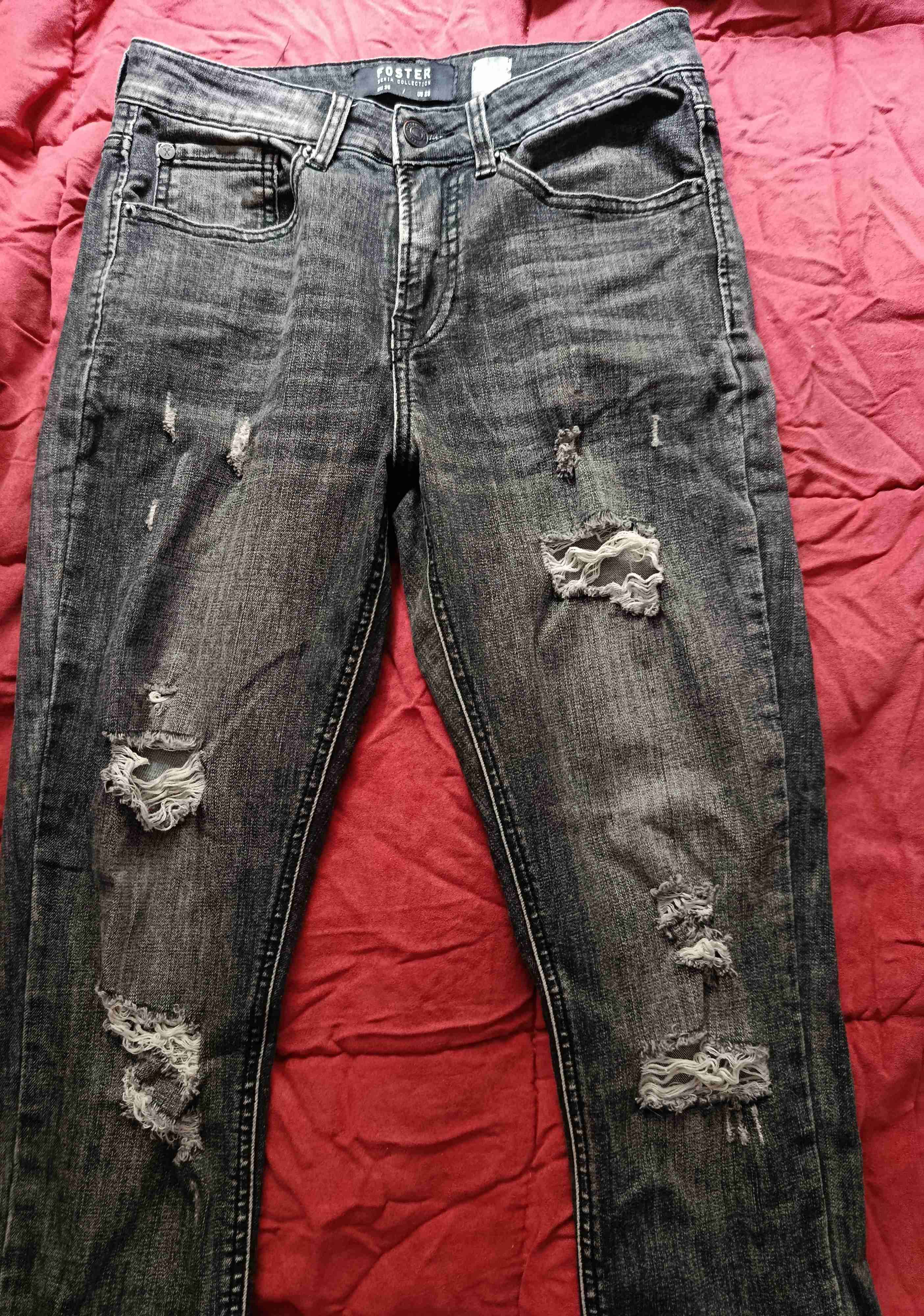 Jeans Hombre rasgados Foster negros - 1