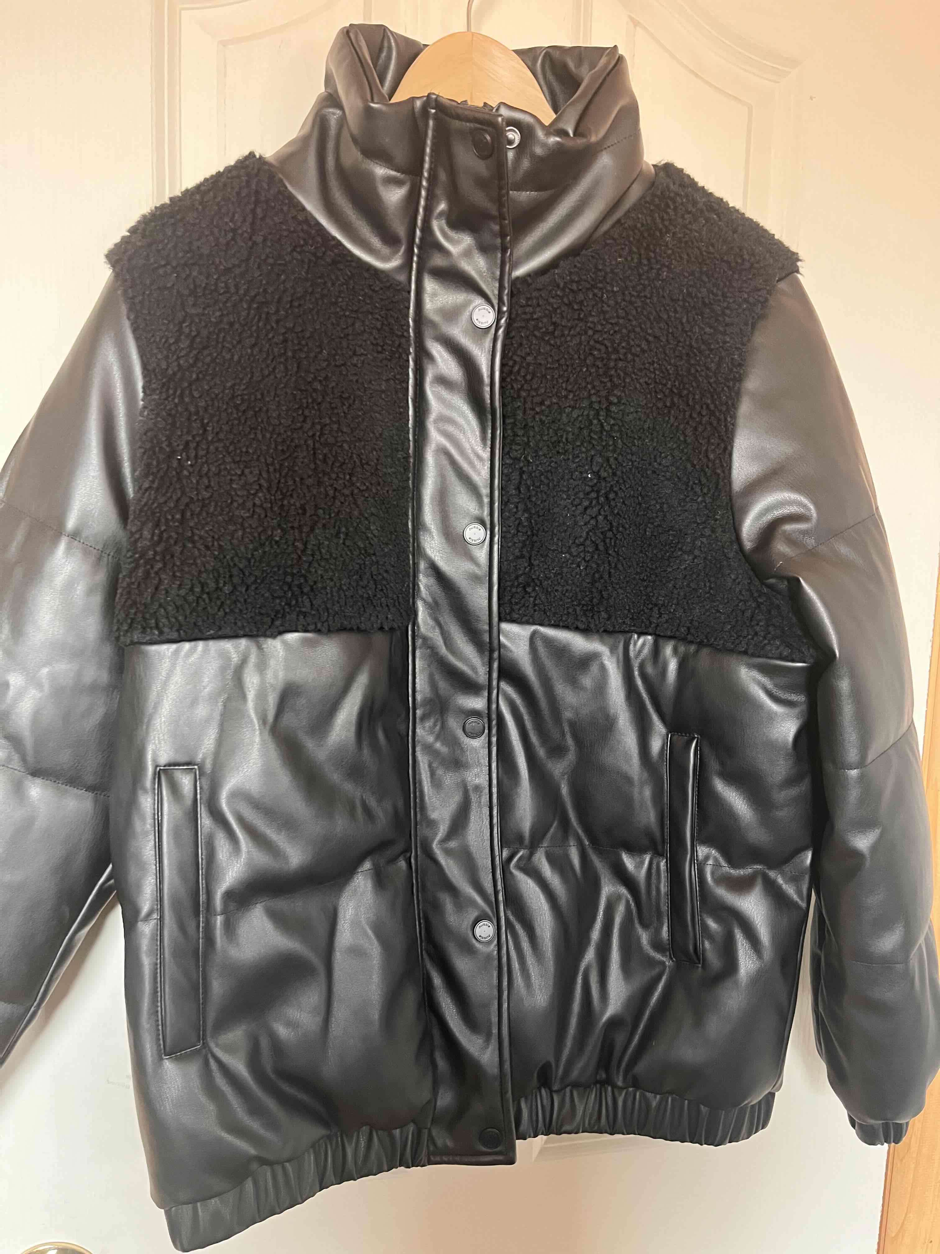 Chaqueta de cuero sintético negro - miniatura 4
