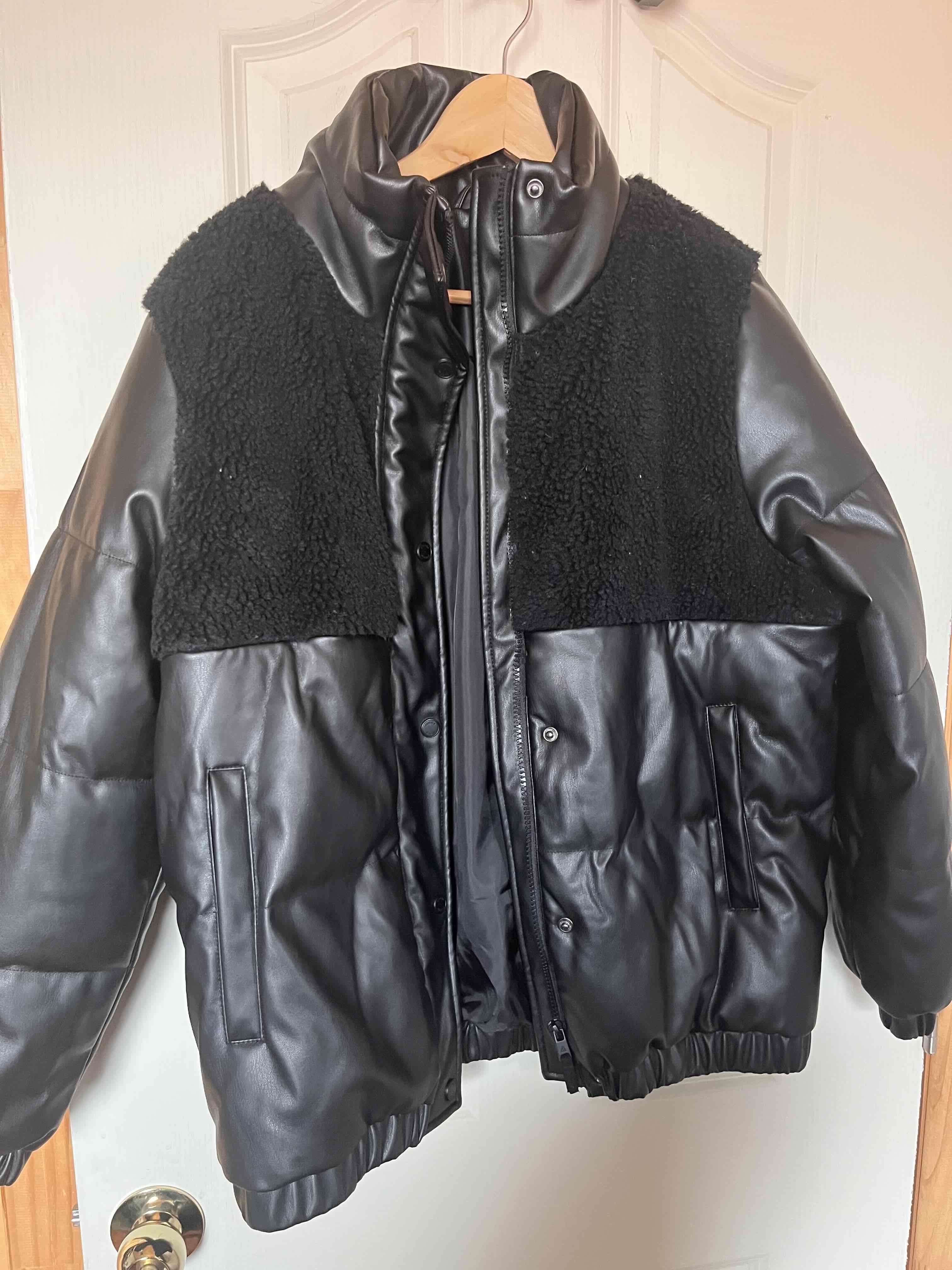 Chaqueta de cuero sintético negro - miniatura 6