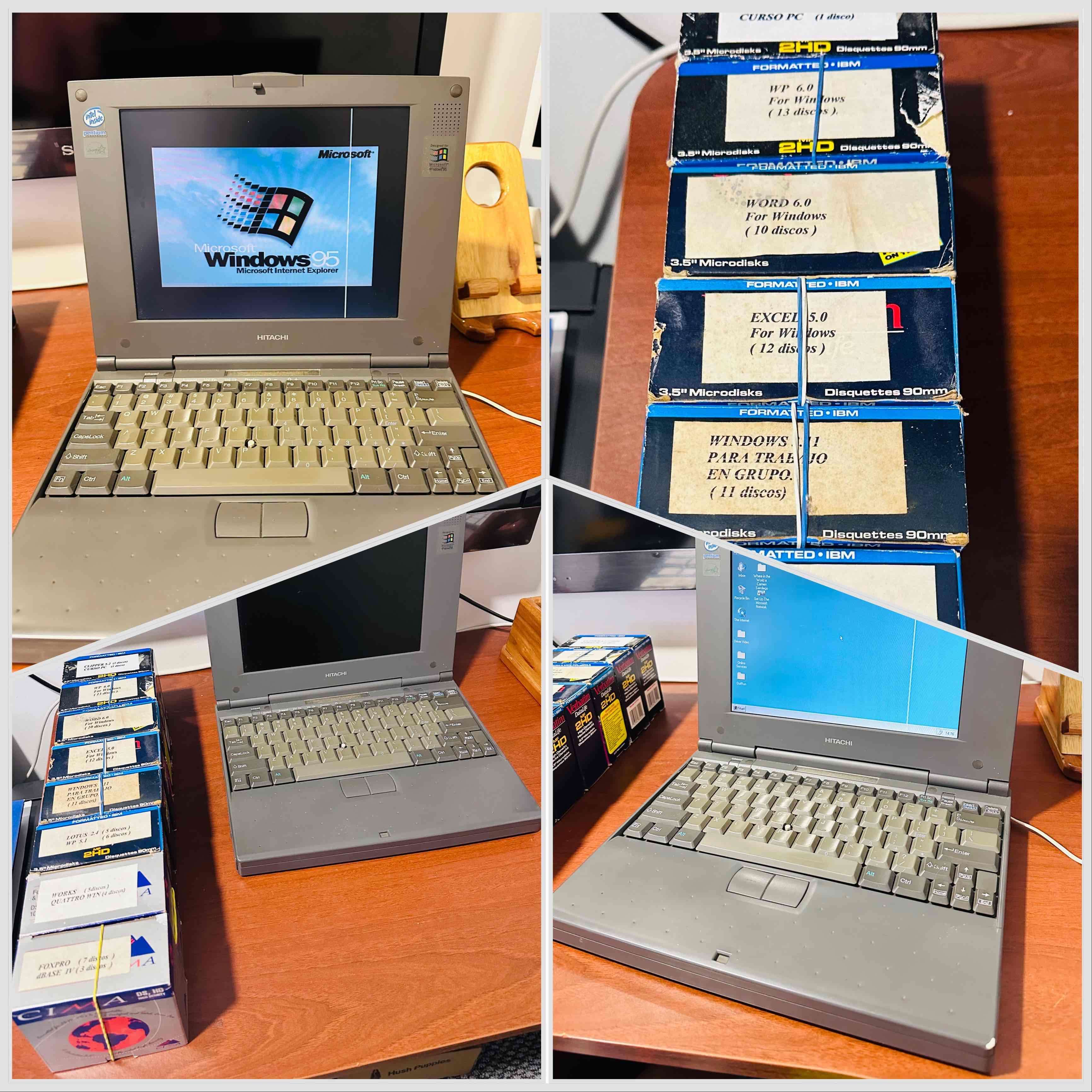 Laptop retro Hitachi con Windows 95 - miniatura 1