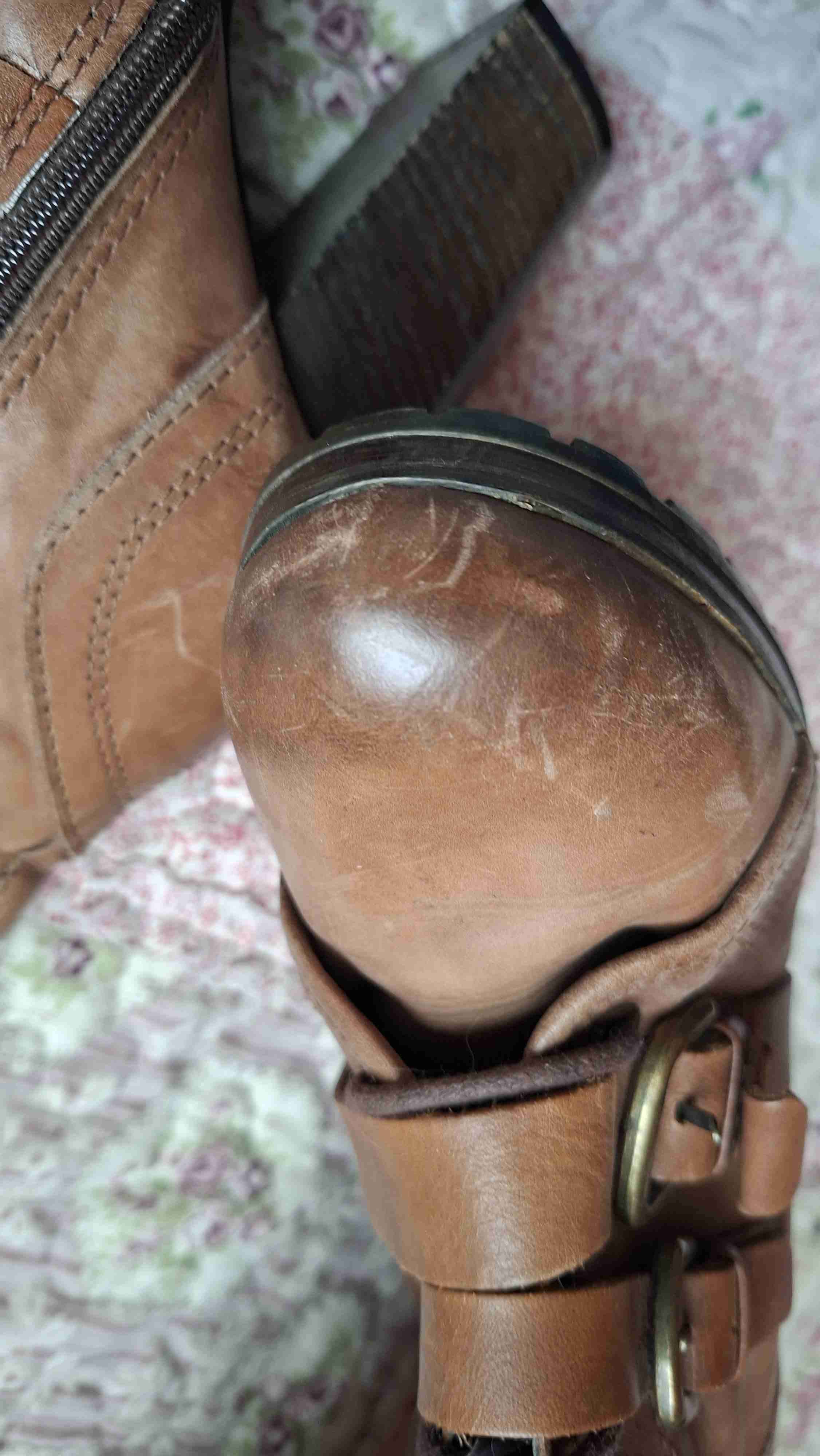 Bota alta cuero marrón con hebillas - miniatura 4