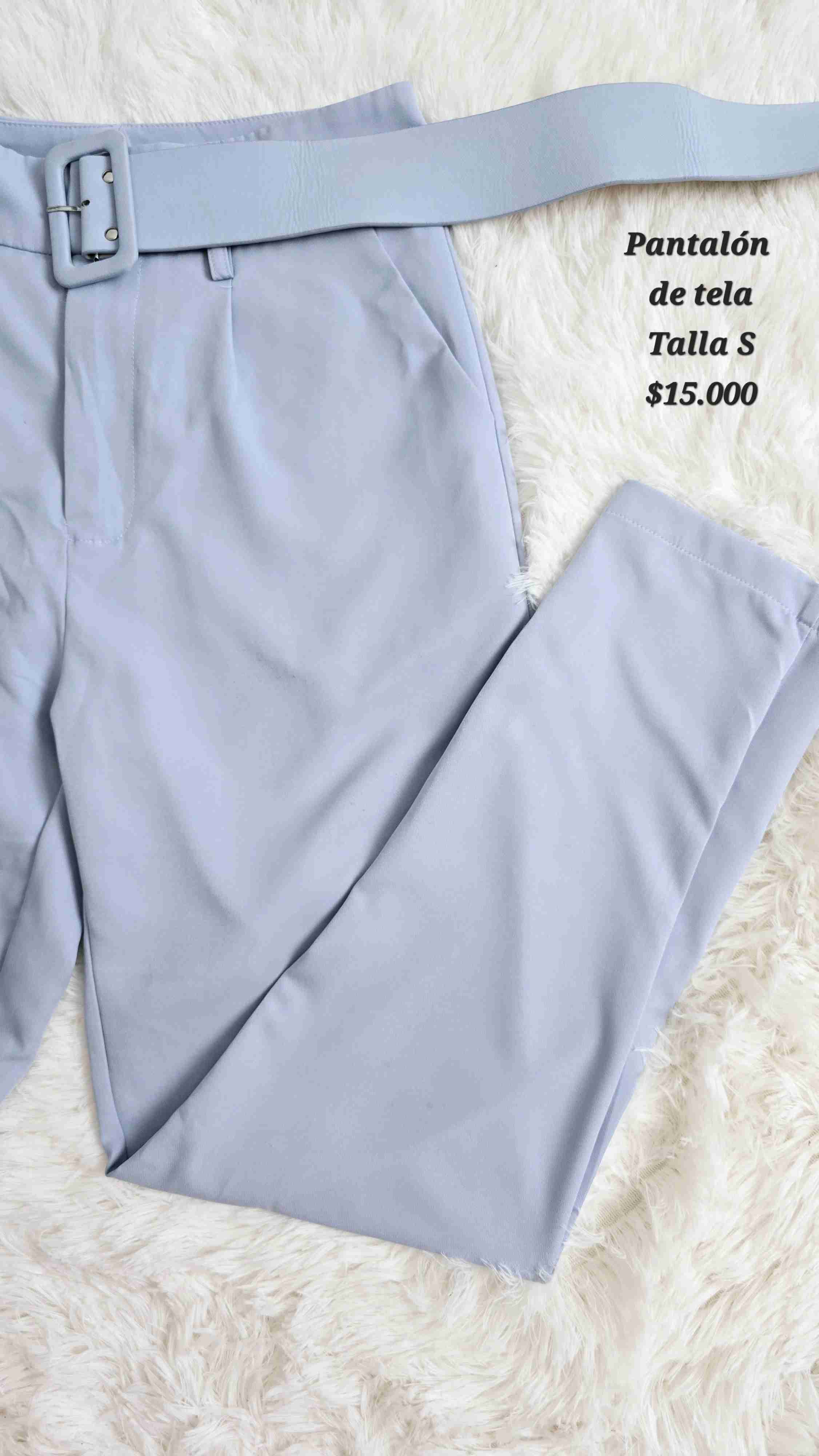 Pantalón azul claro / celeste cintura alta - miniatura 2