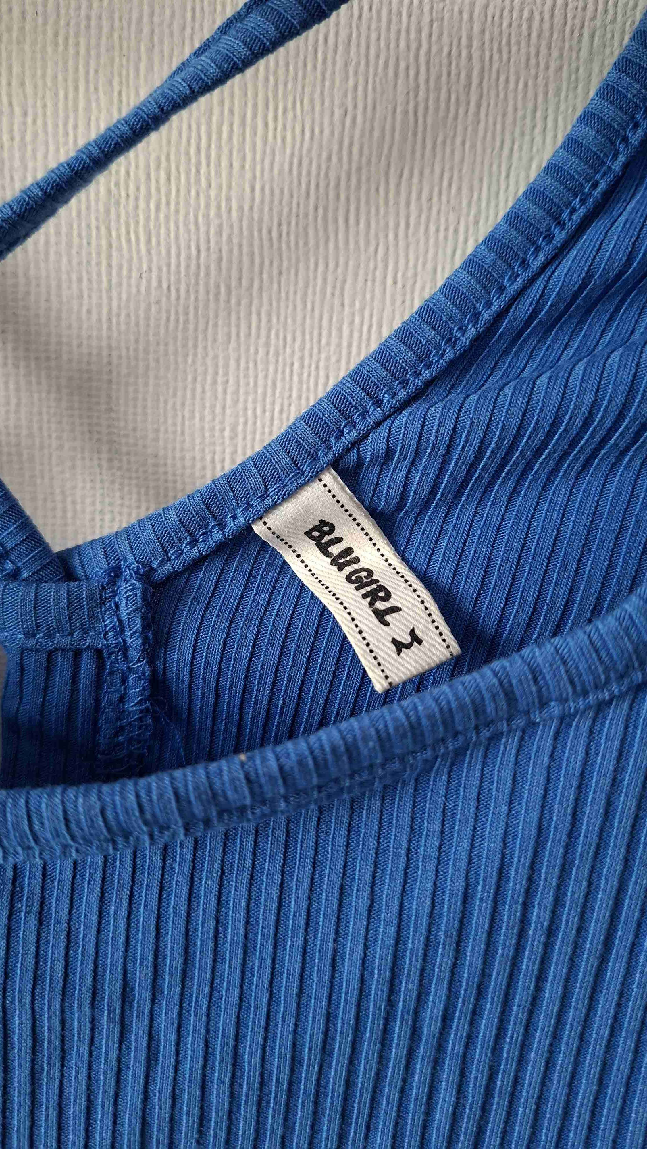 Top azul con tiras cruzadas en la espalda - miniatura 2