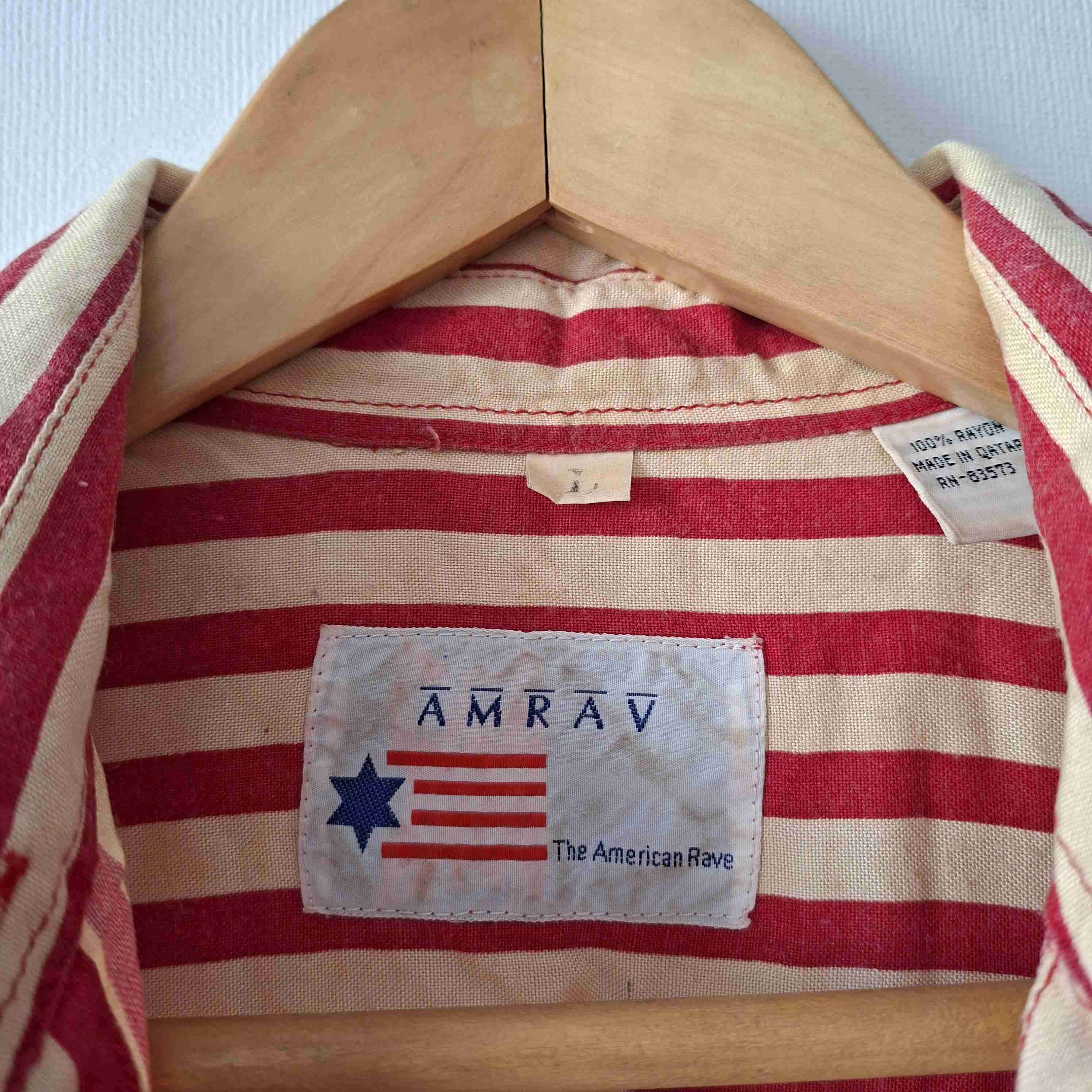 Camisa rayada rojo y beige - miniatura 2