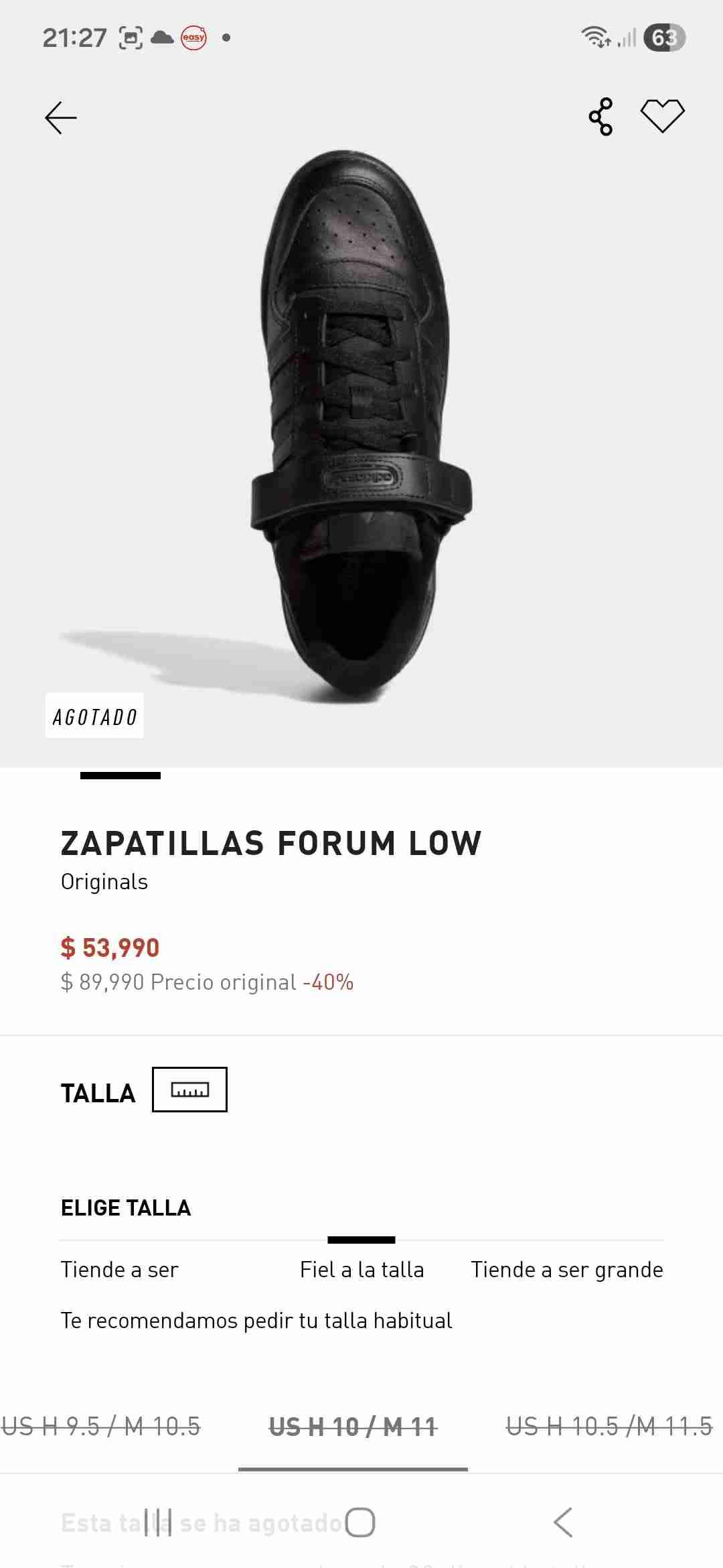 Zapatillas negras Forum Low - miniatura 3