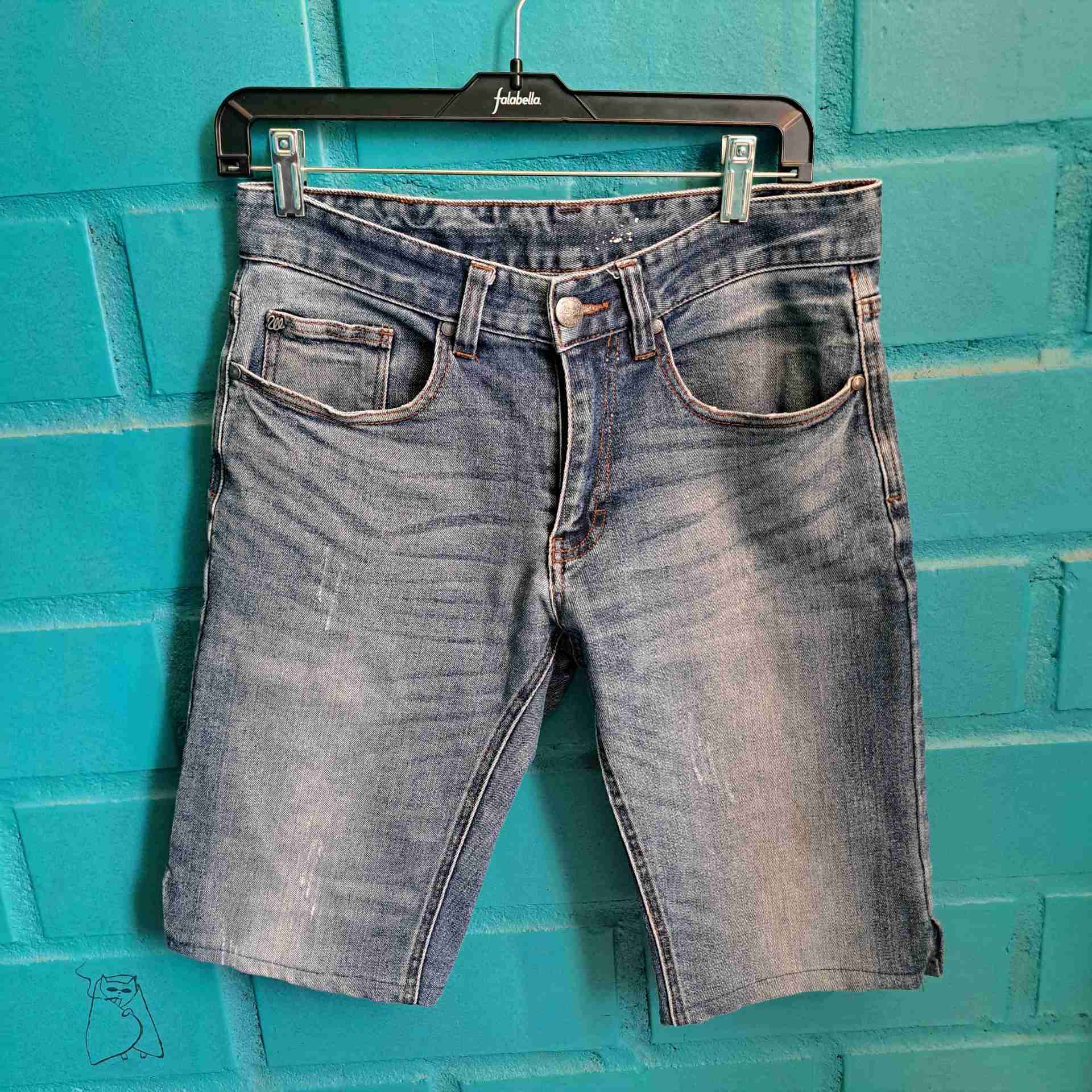 Shorts beige a rayas y Jeans - miniatura 2