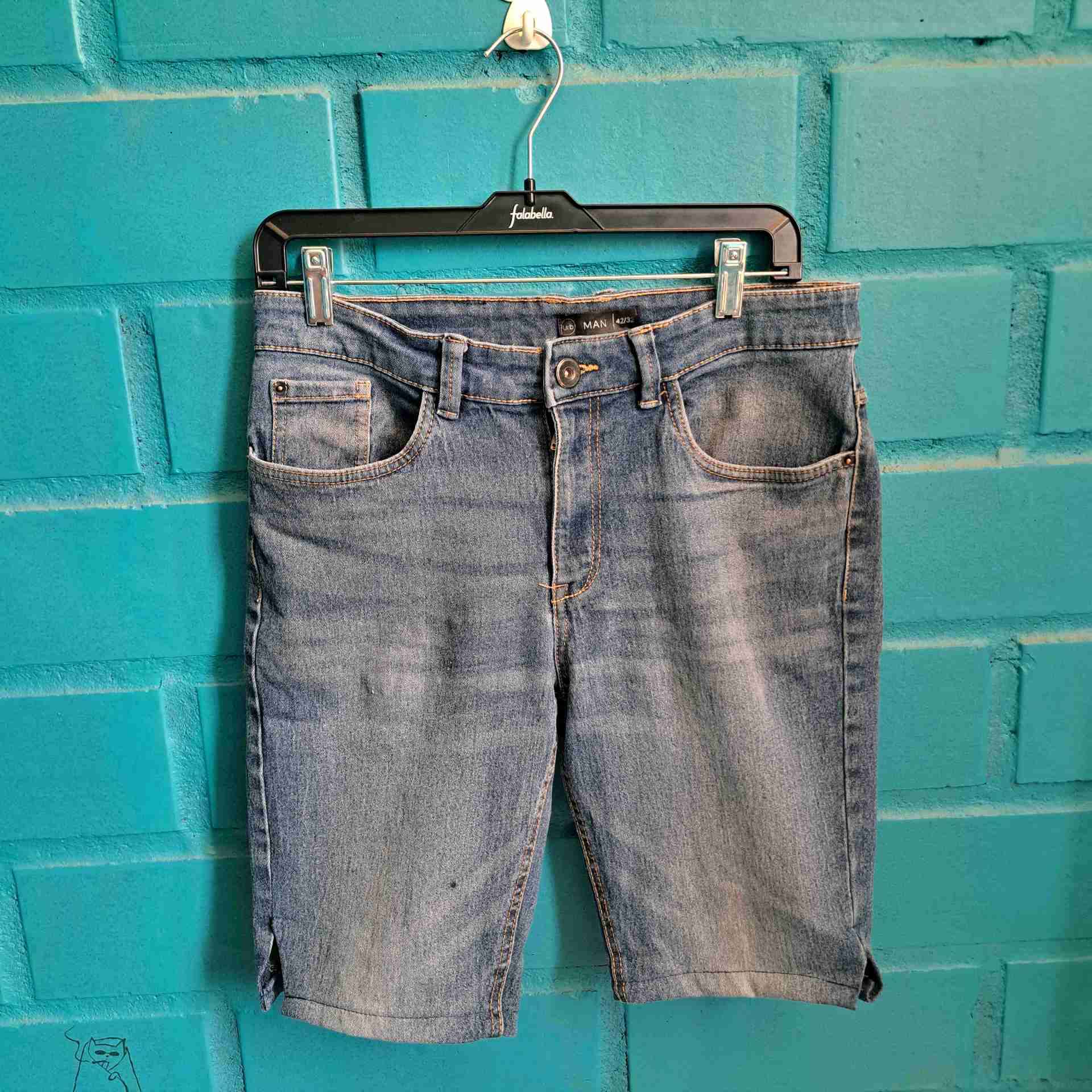 Shorts beige a rayas y Jeans - miniatura 4