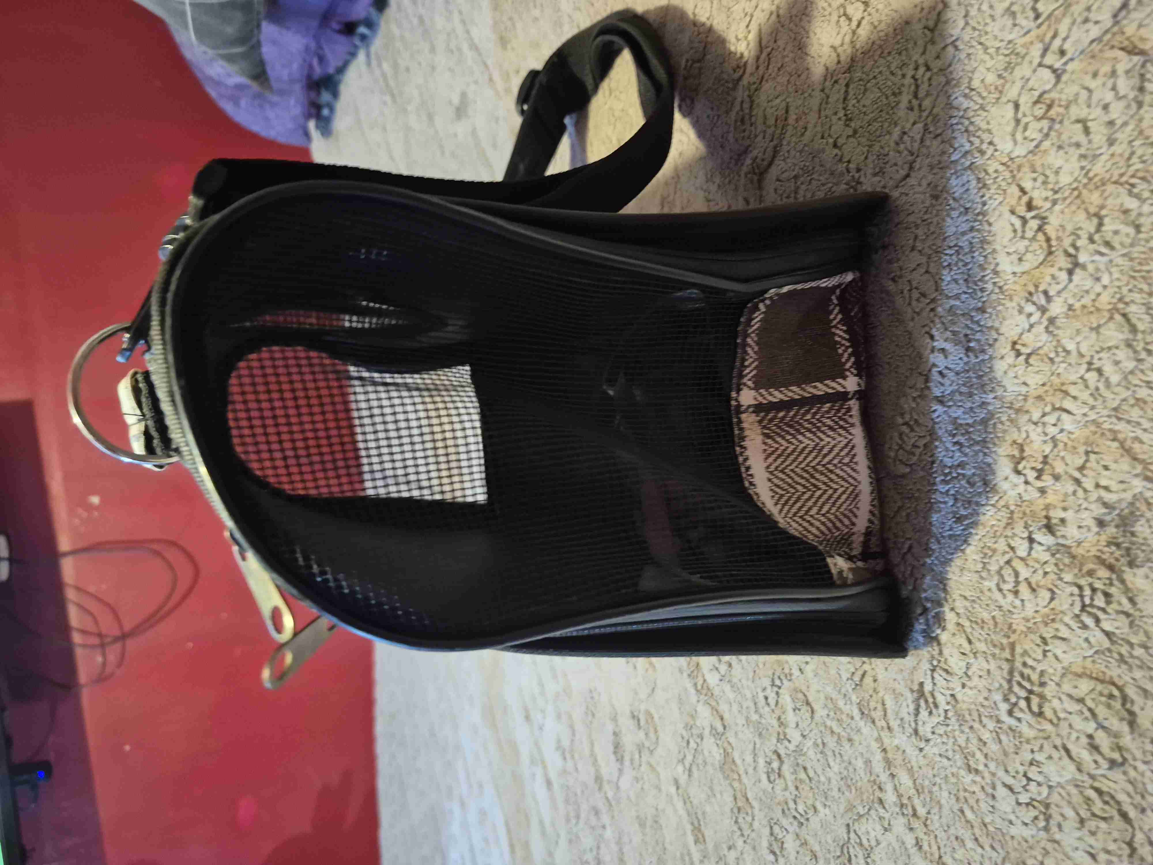 Transportadora de mascotas negra - 1