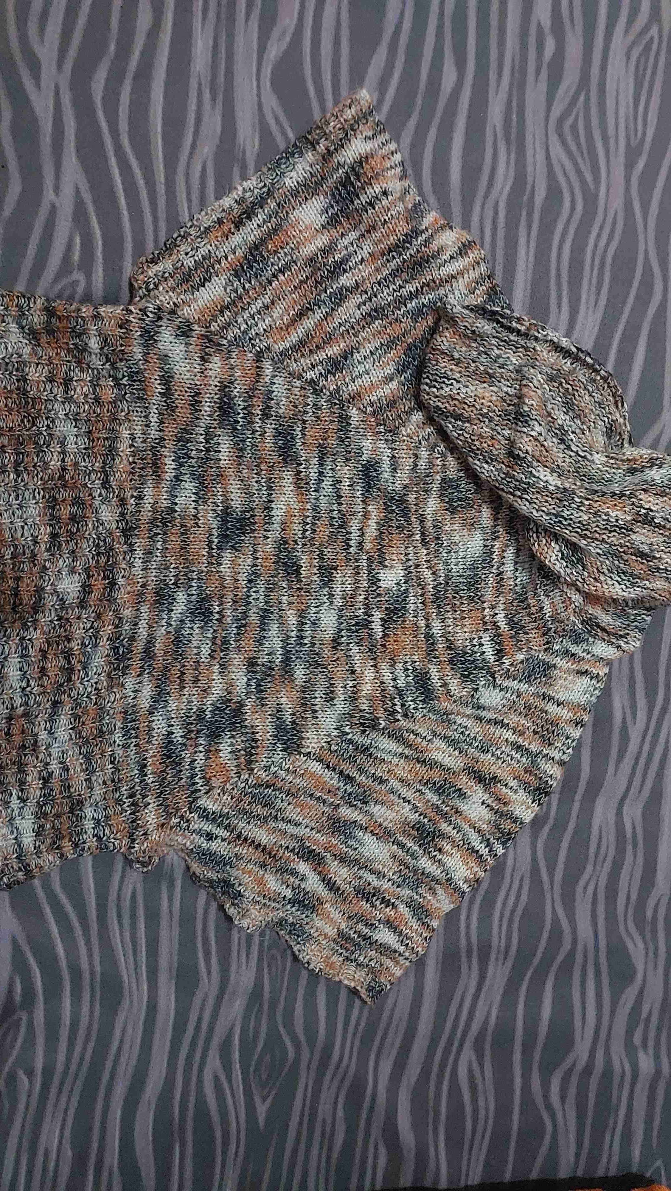 Poncho tejido multicolor artesanal - miniatura 2