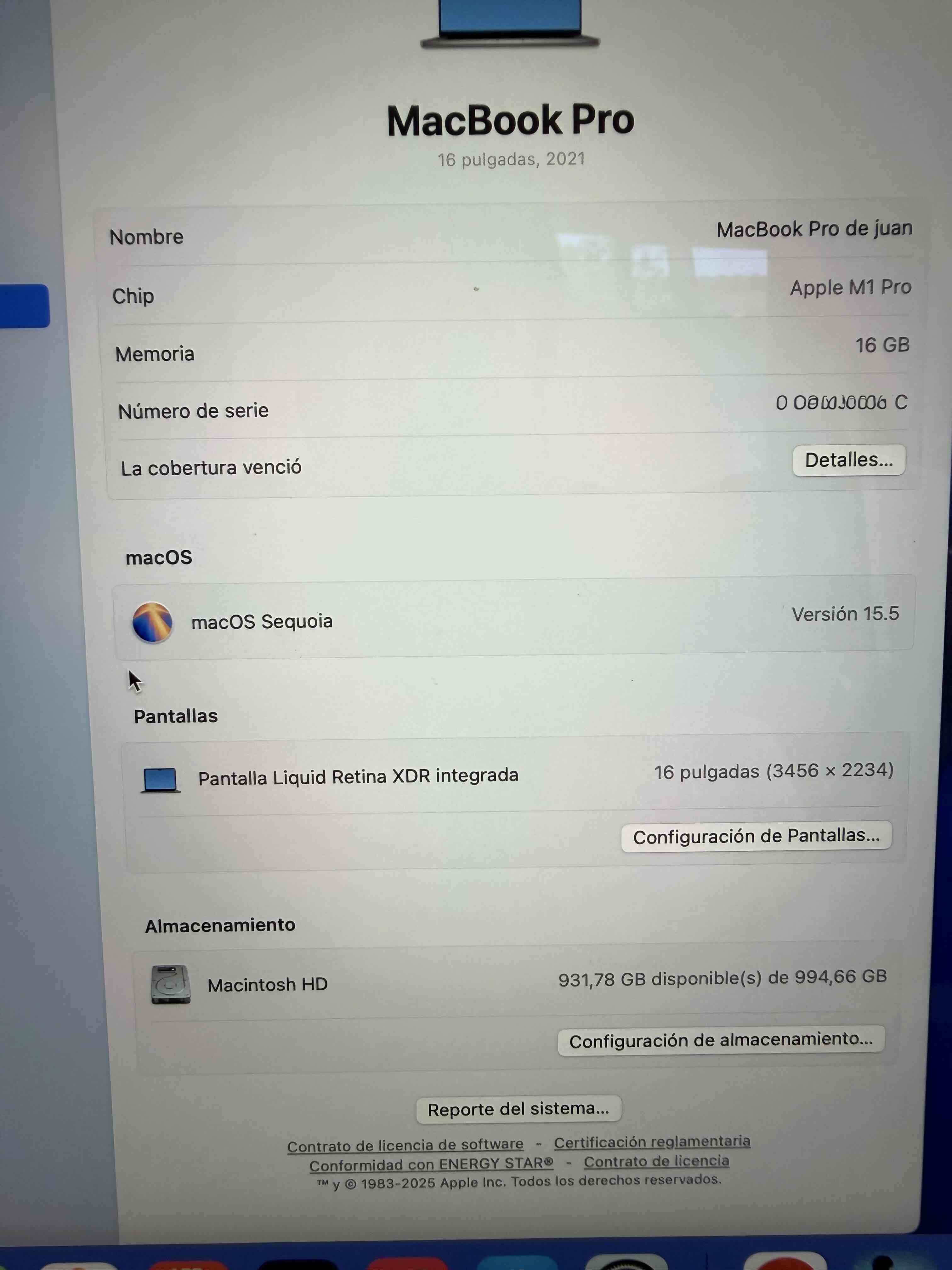 MacBook Pro 16 pulgadas 2021 - miniatura 1