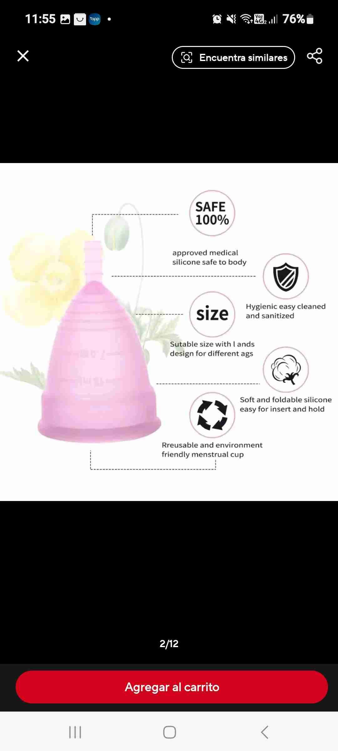 Copa menstrual y esterilizador rosa - miniatura 3