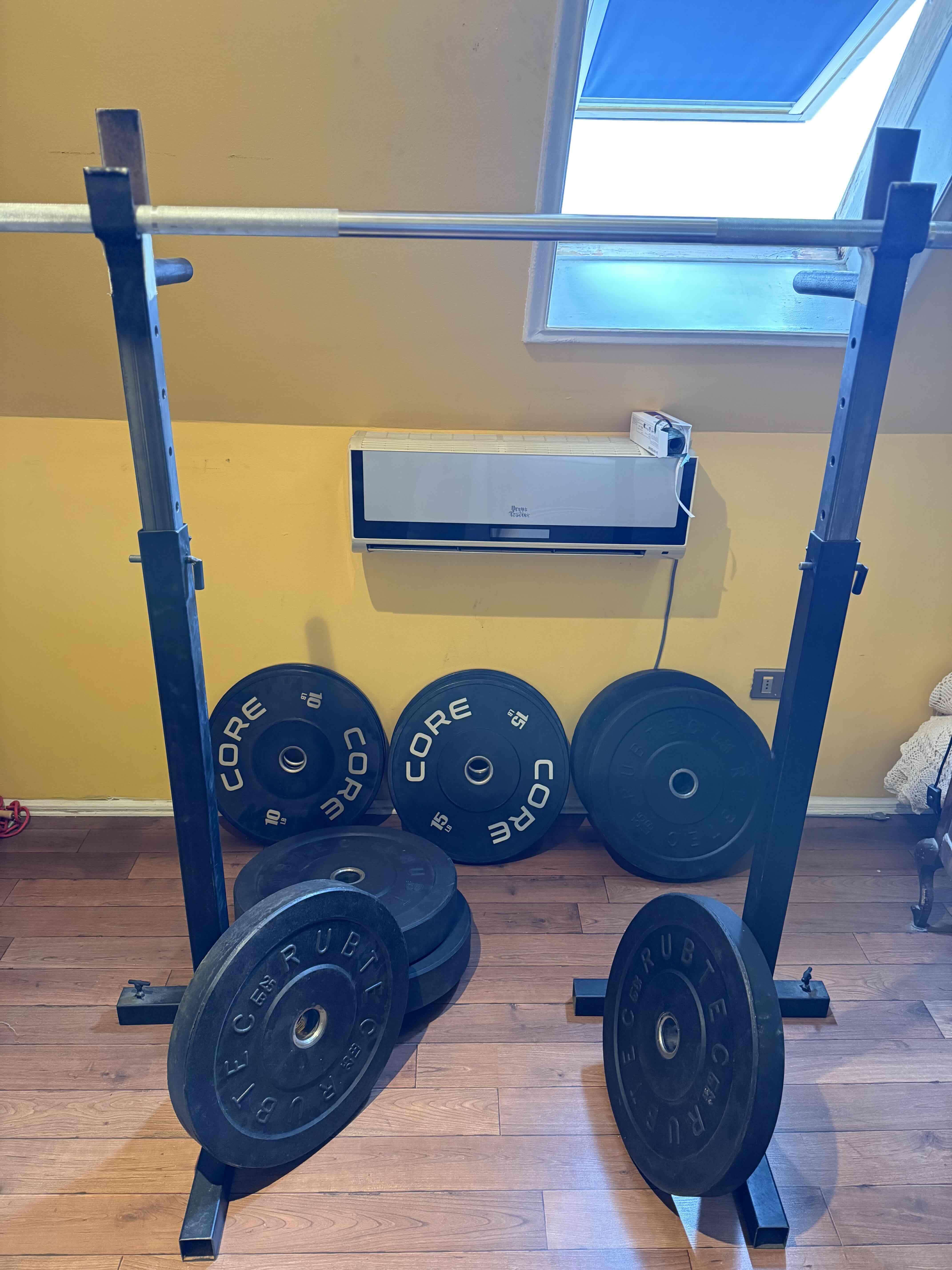 Set de discos + Barra Olímpica + Rack - miniatura 2