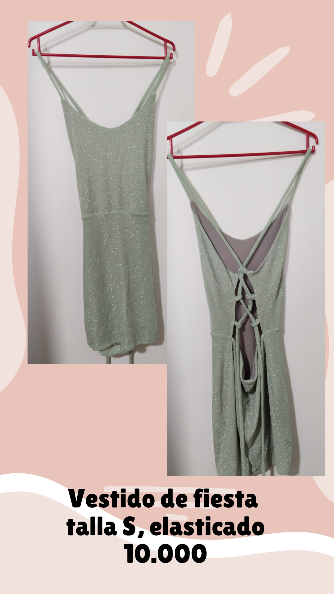 Vestido de fiesta elástico verde