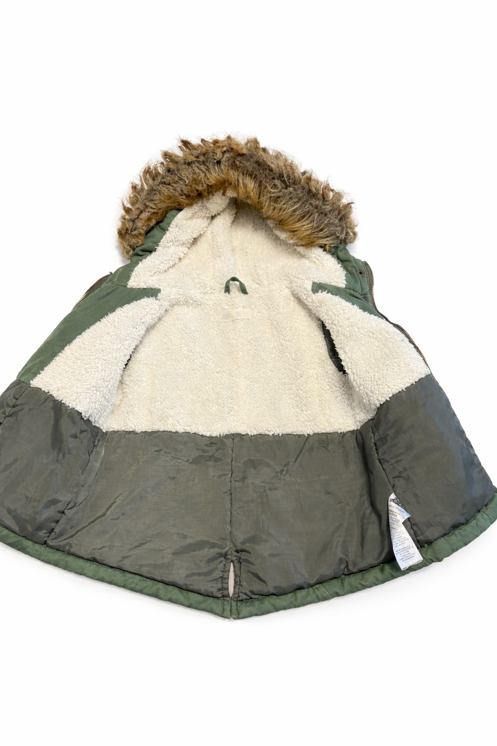 Abrigo verde con capucha y flores bordadas - 2