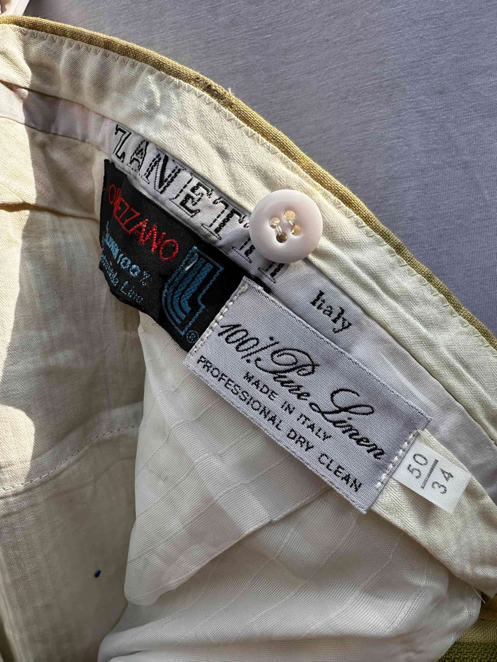 Pantalón italiano de lino color mostaza - 2