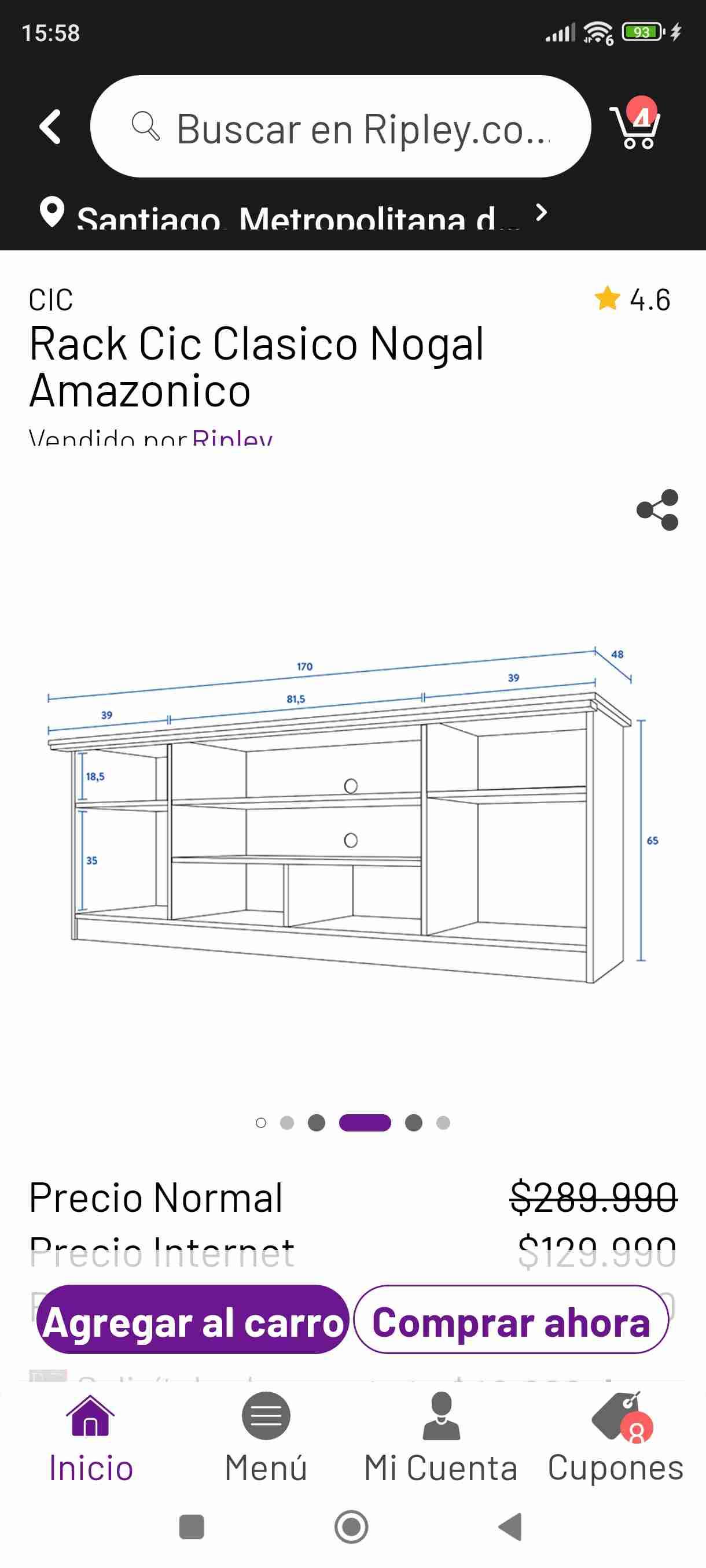 Mueble TV madera oscuro marca cic - miniatura 2