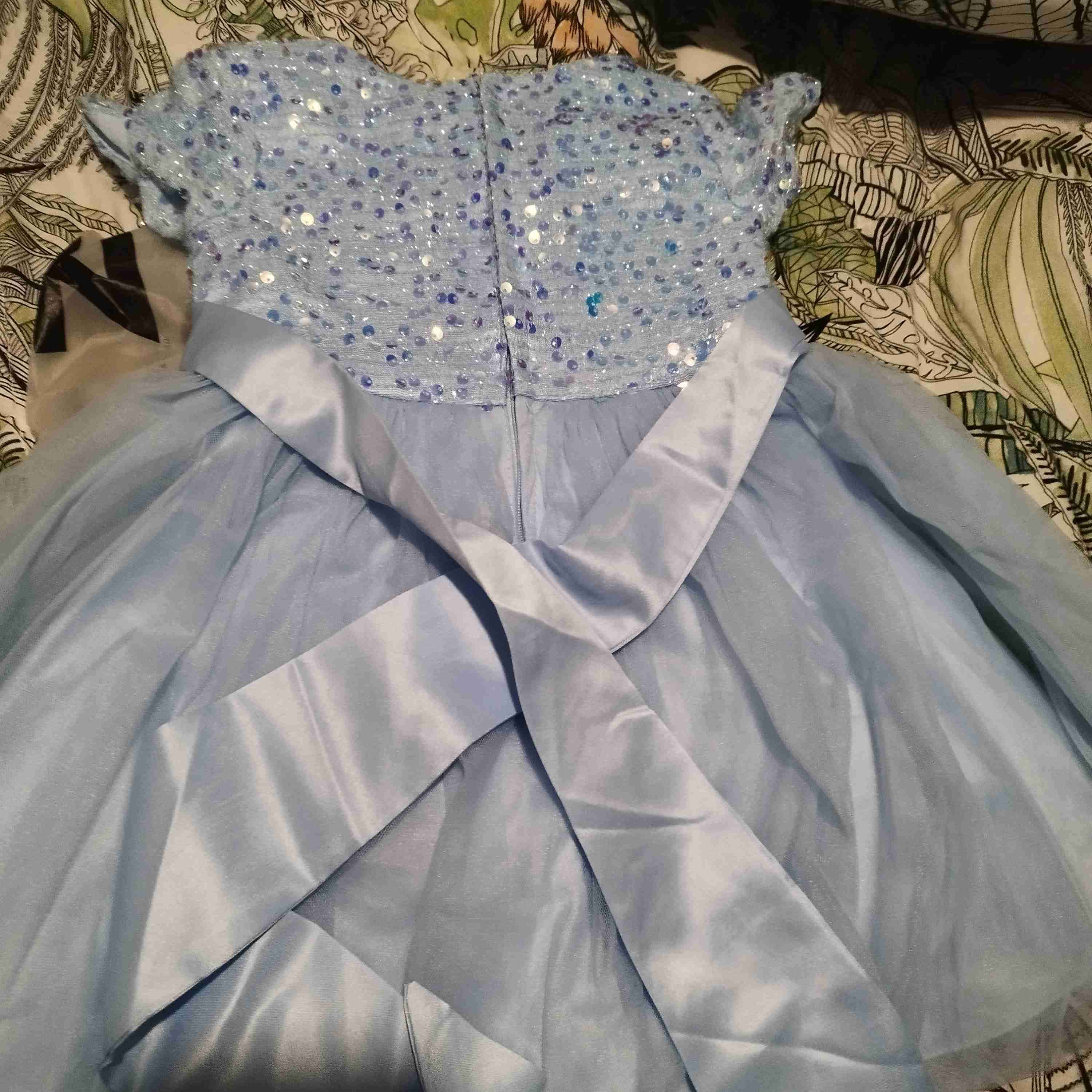 Vestido celeste con lentejuelas, para bebes - miniatura 2