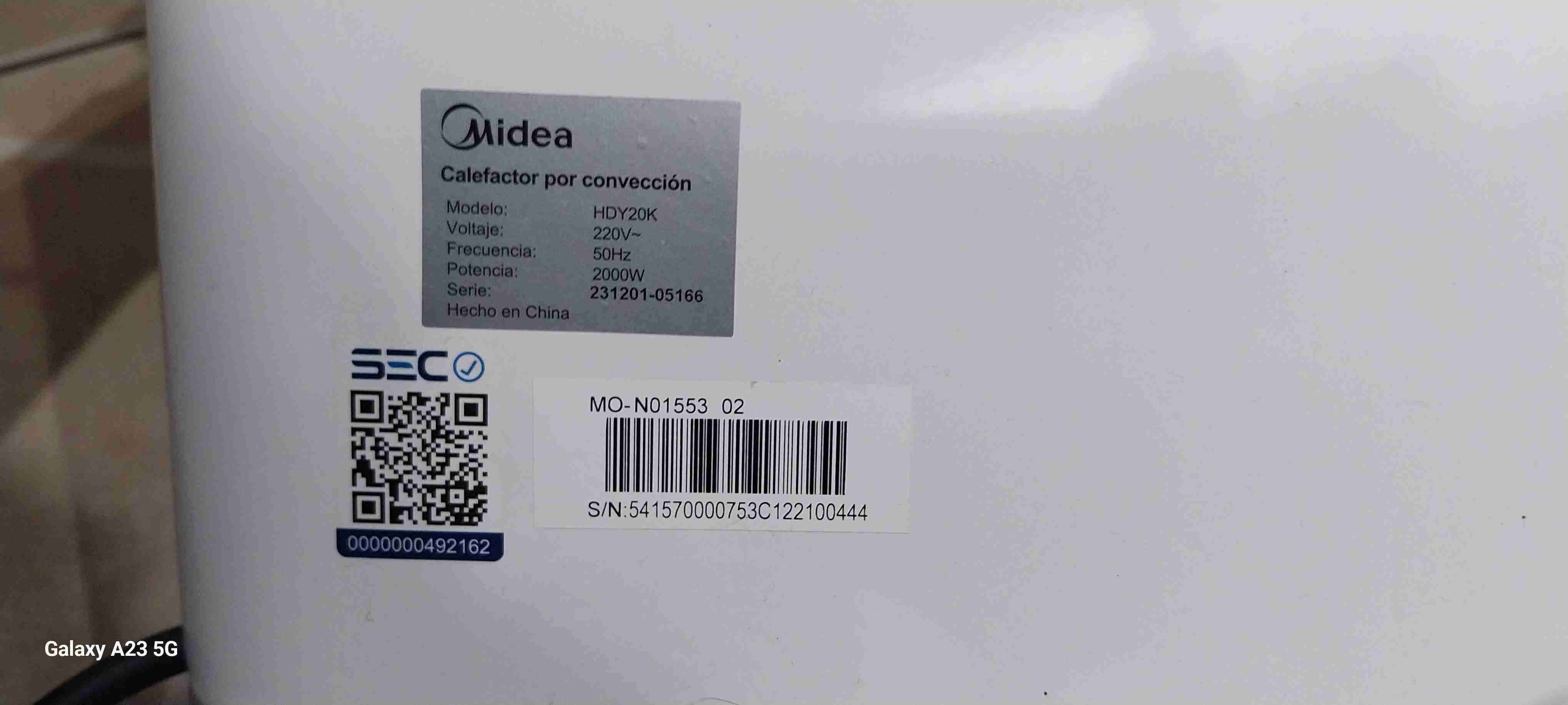 Calefactor eléctrico Midea blanco - 4