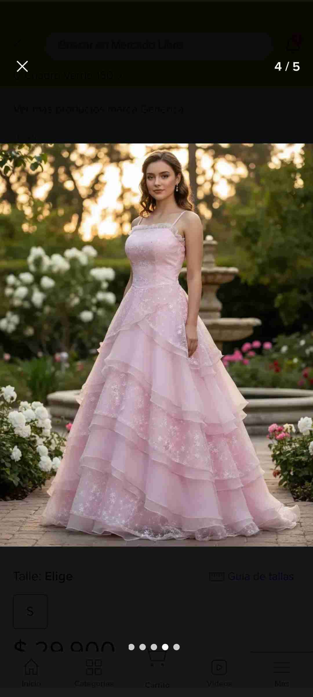Vestido de gala rosado elegante - 1