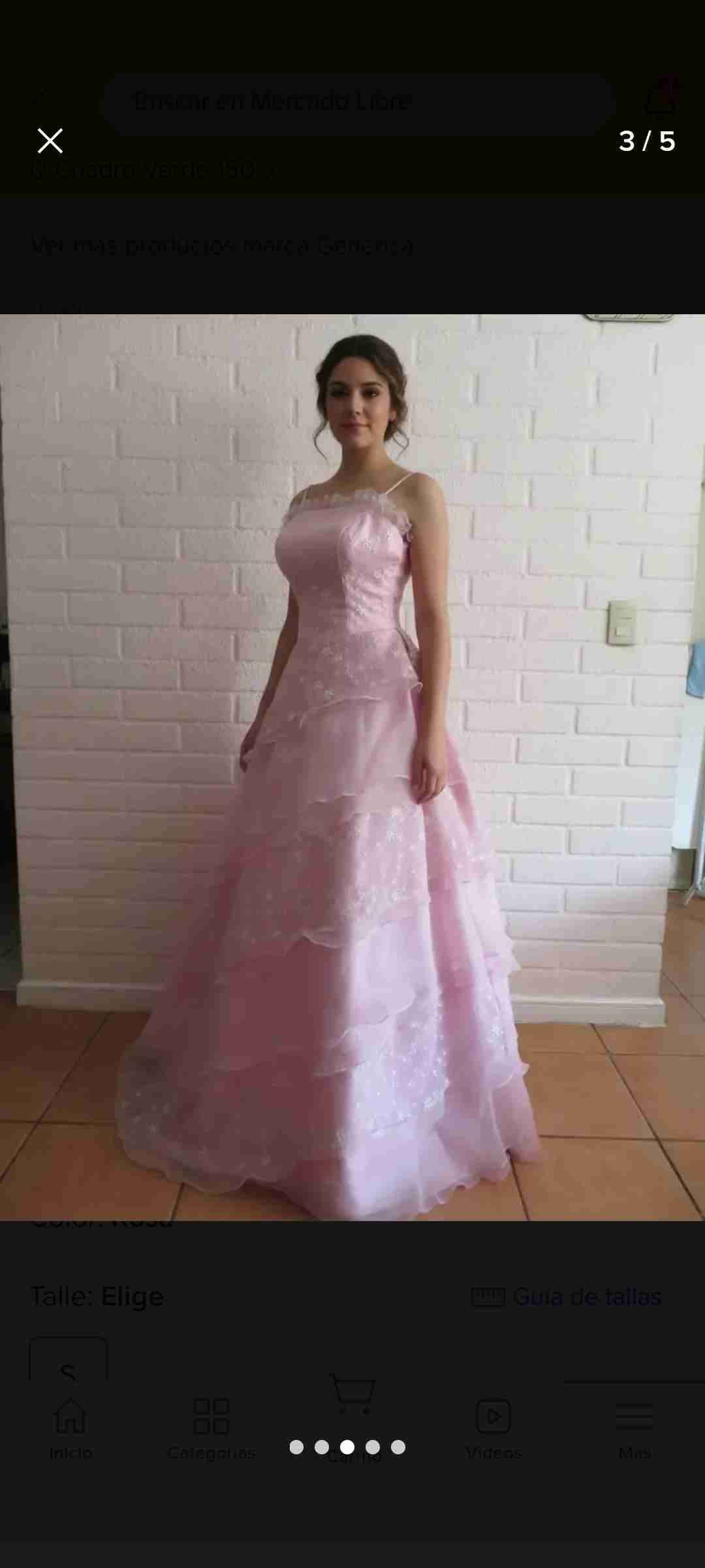 Vestido de gala rosado elegante - 2