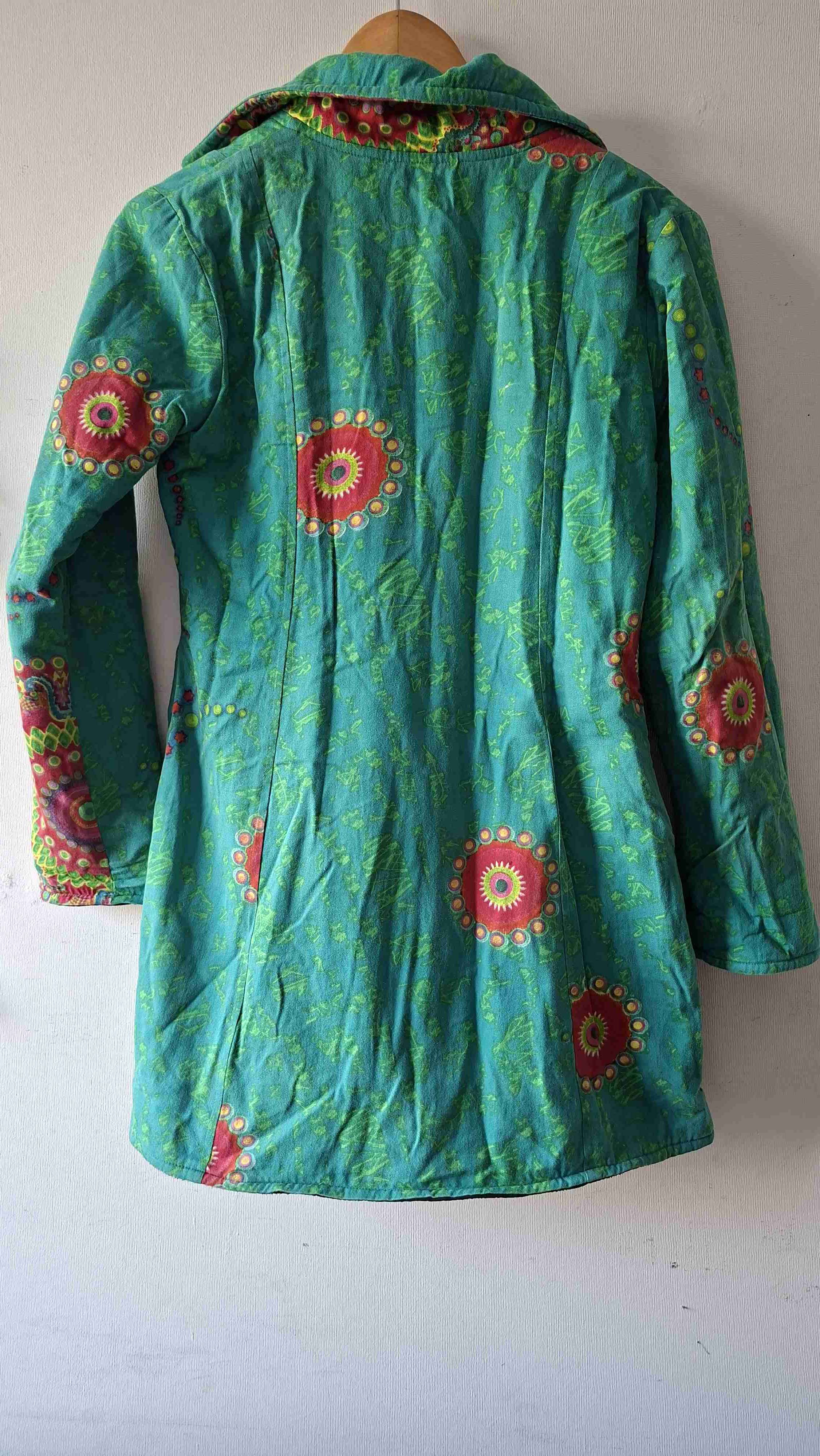 Abrigo estampado turquesa de la India - 3