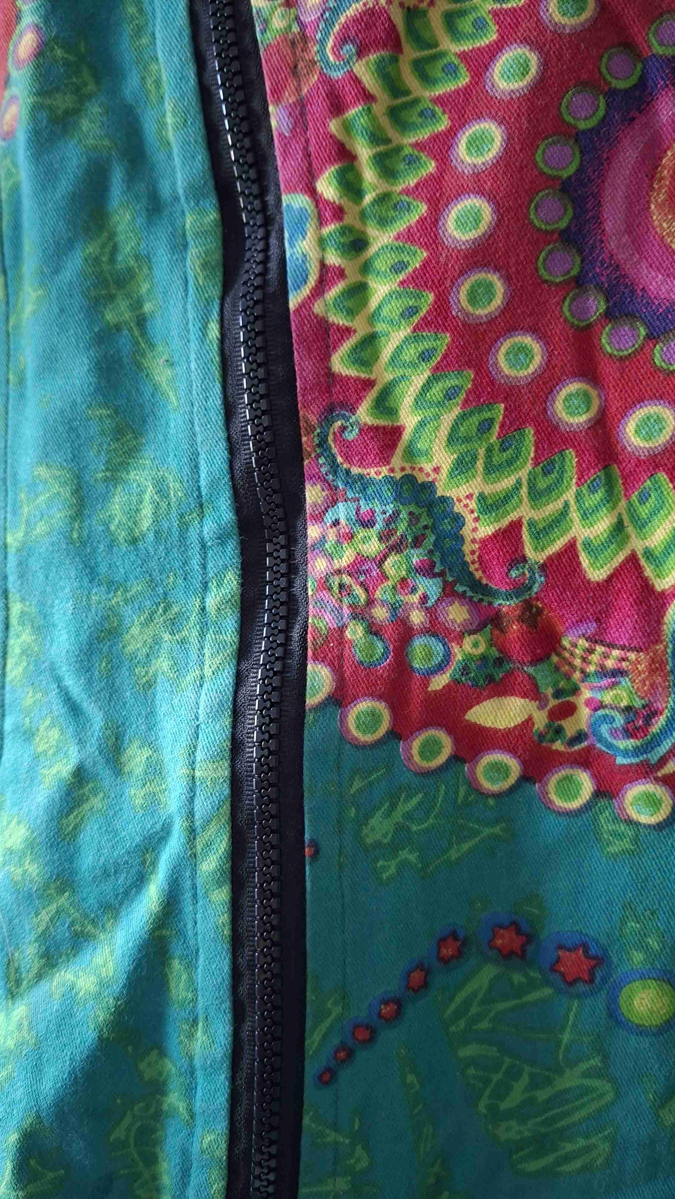 Abrigo estampado turquesa de la India - 4