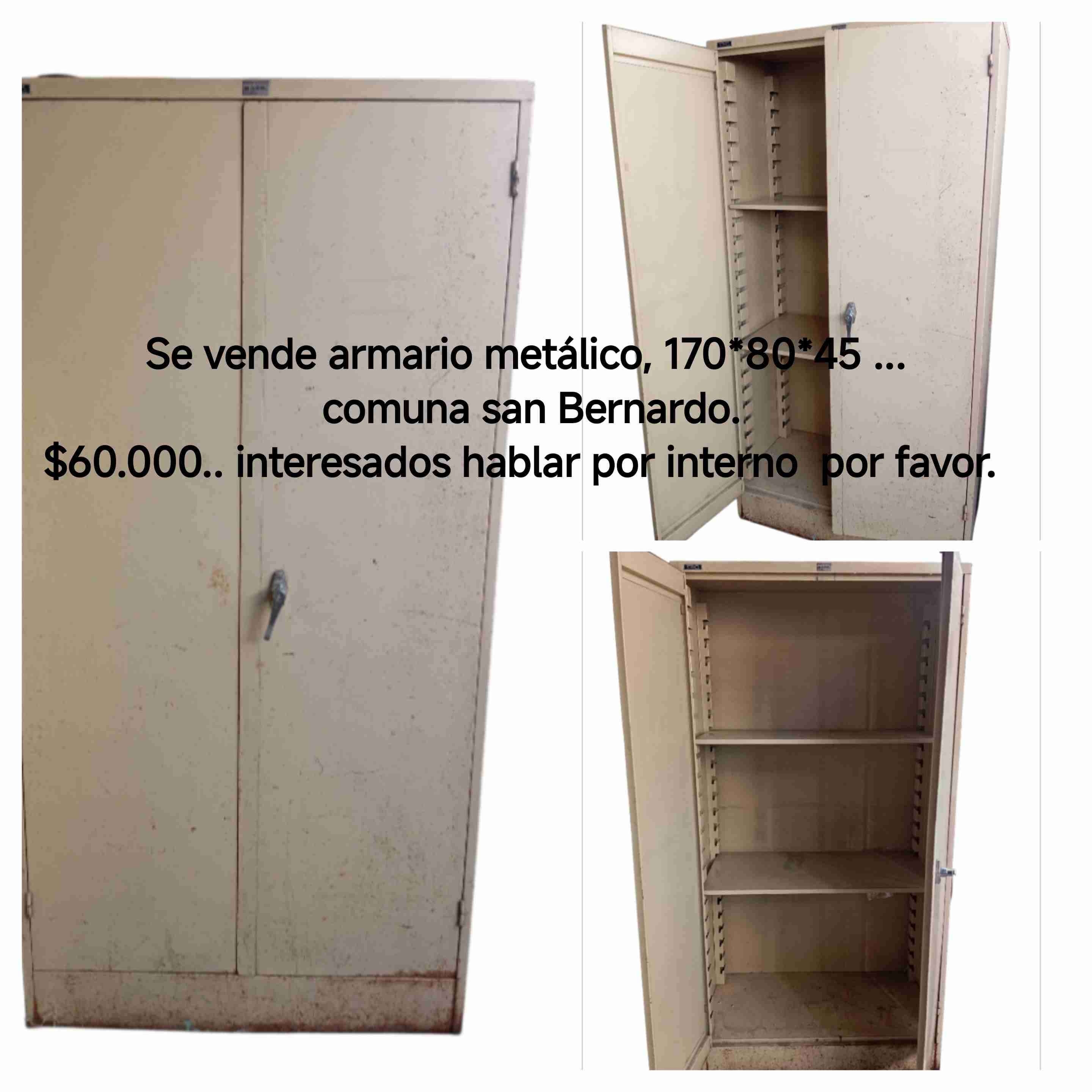Armario metálico beige con puertas