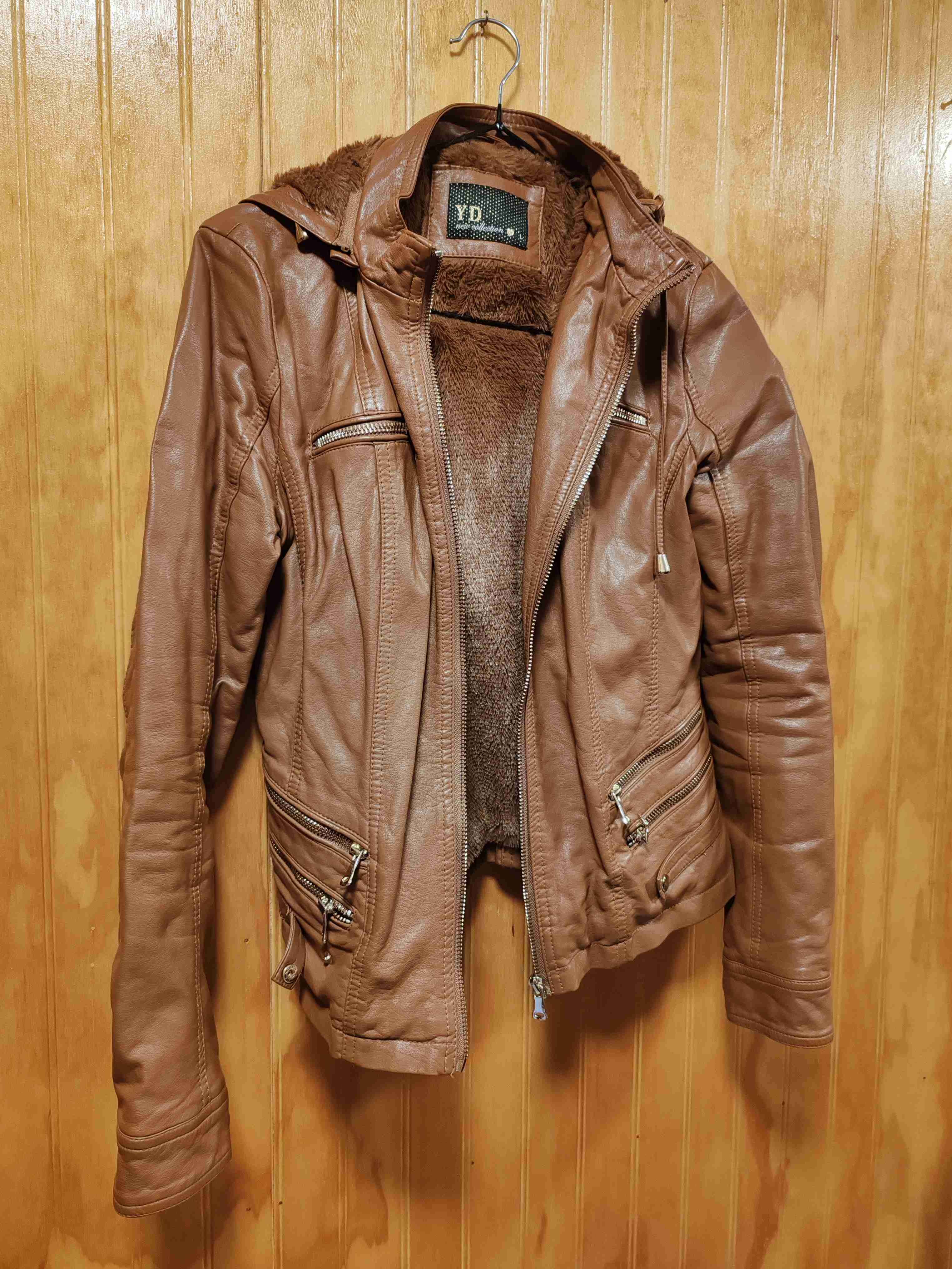 Chaqueta de cuerina marrón - miniatura 1