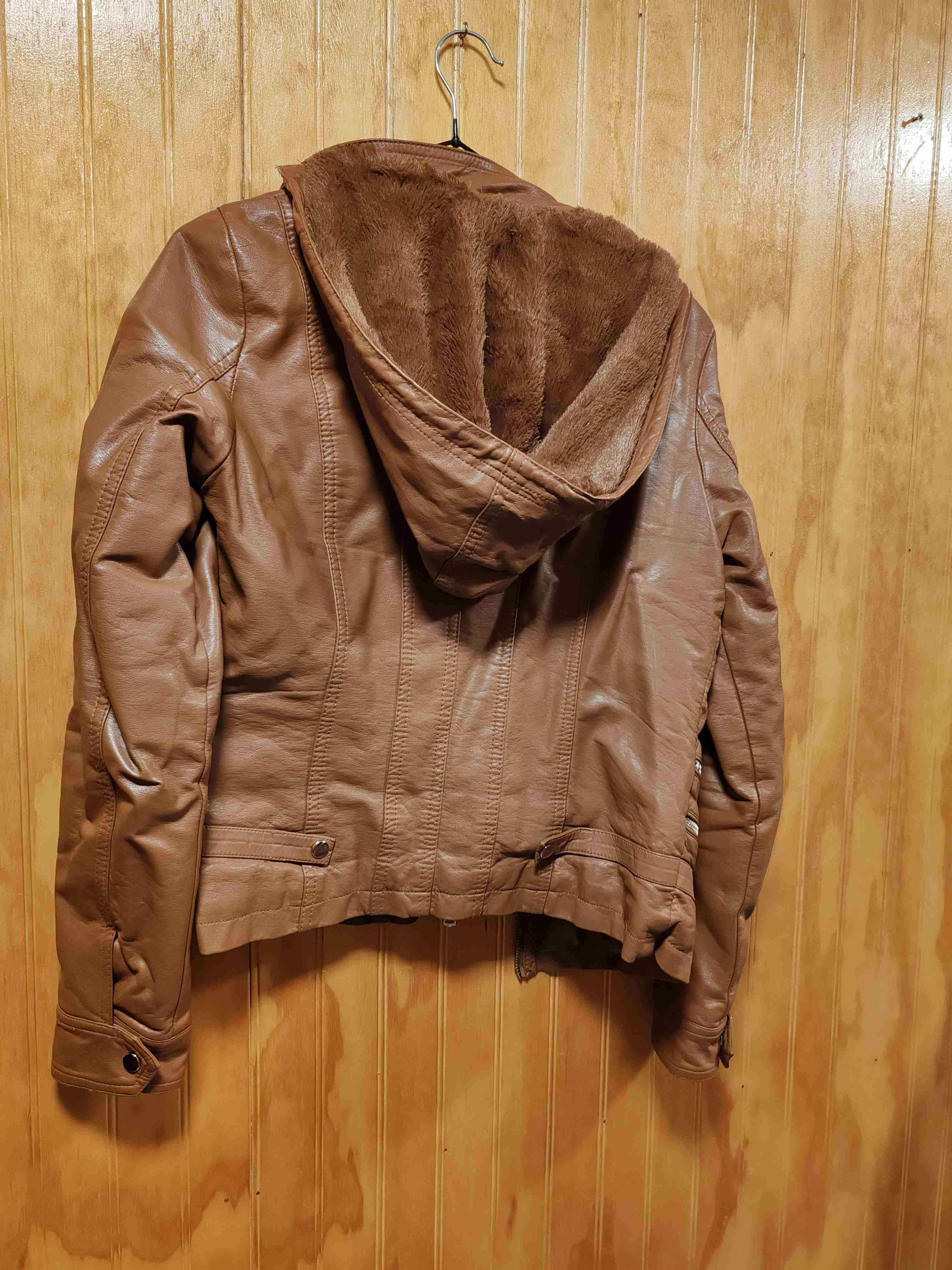 Chaqueta de cuerina marrón - miniatura 2