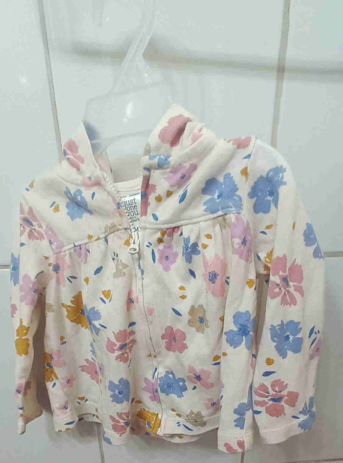 Polerón de niña  con capucha floral 6 meses - miniatura 1