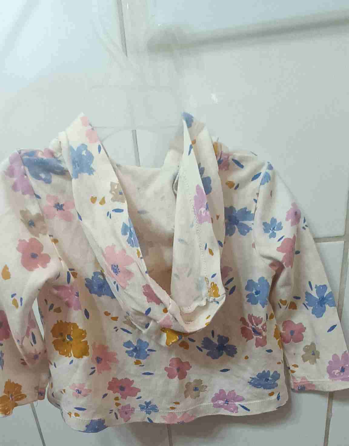 Polerón de niña  con capucha floral 6 meses - miniatura 3