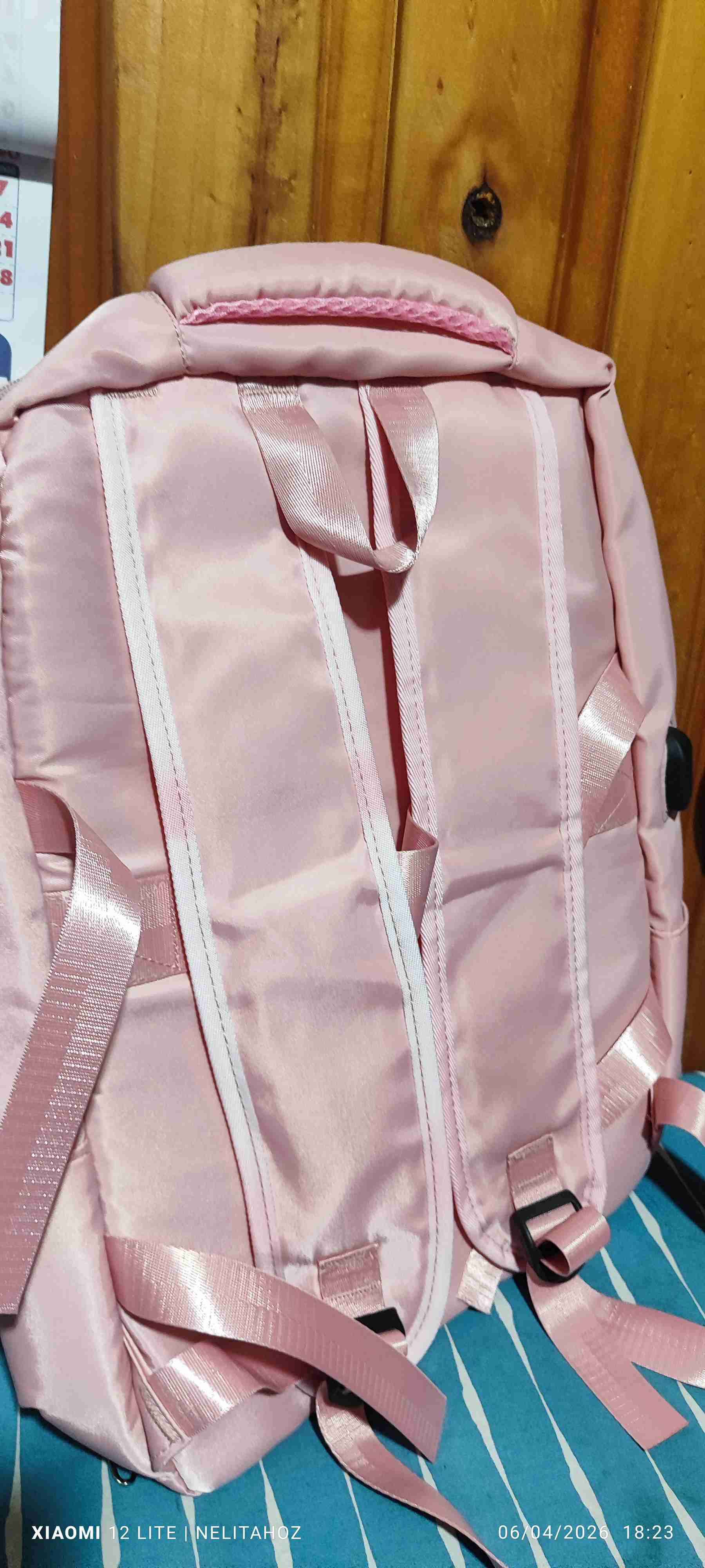 Mochila rosa satén - 2