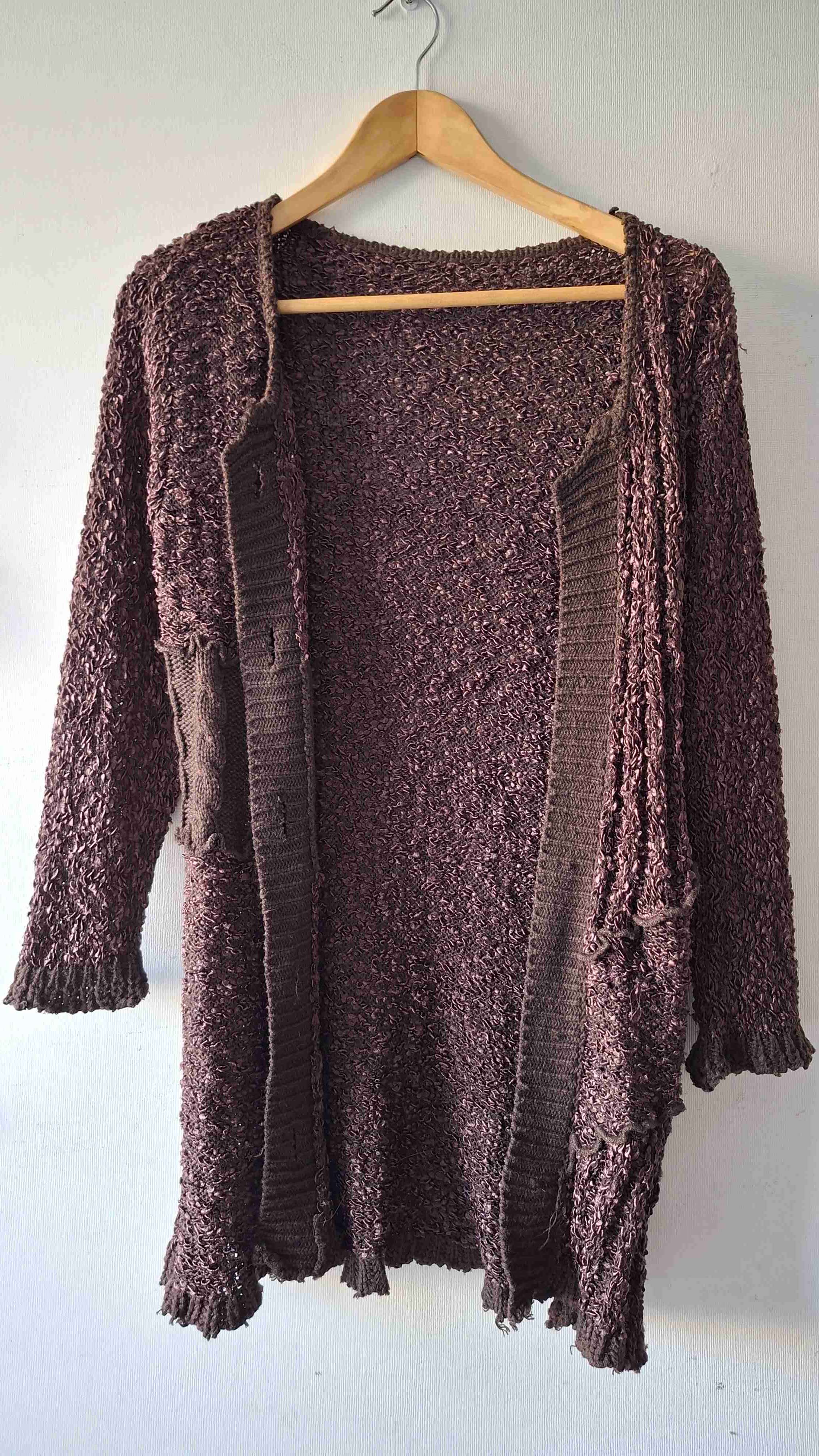 Cárdigan de punto marrón - 1