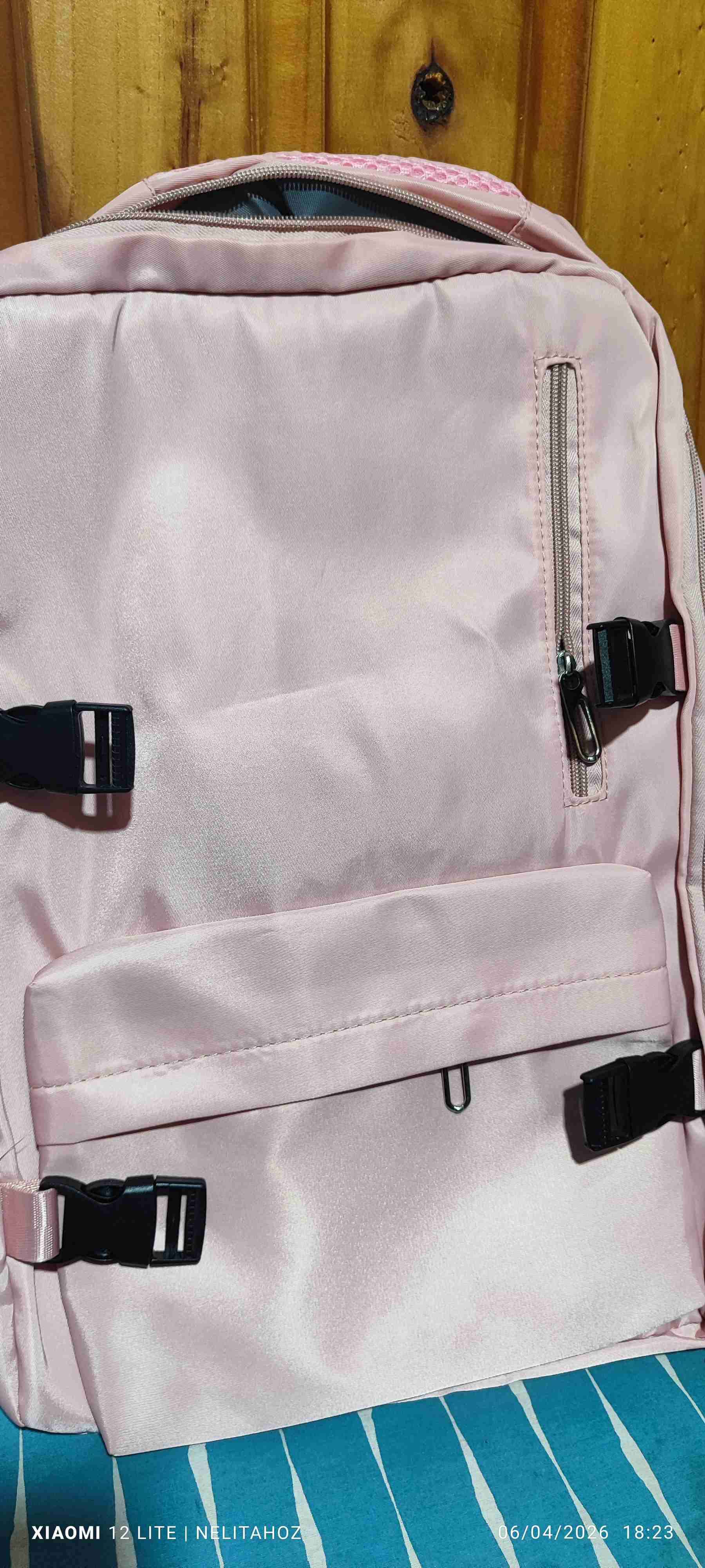 Mochila rosa satén - 4