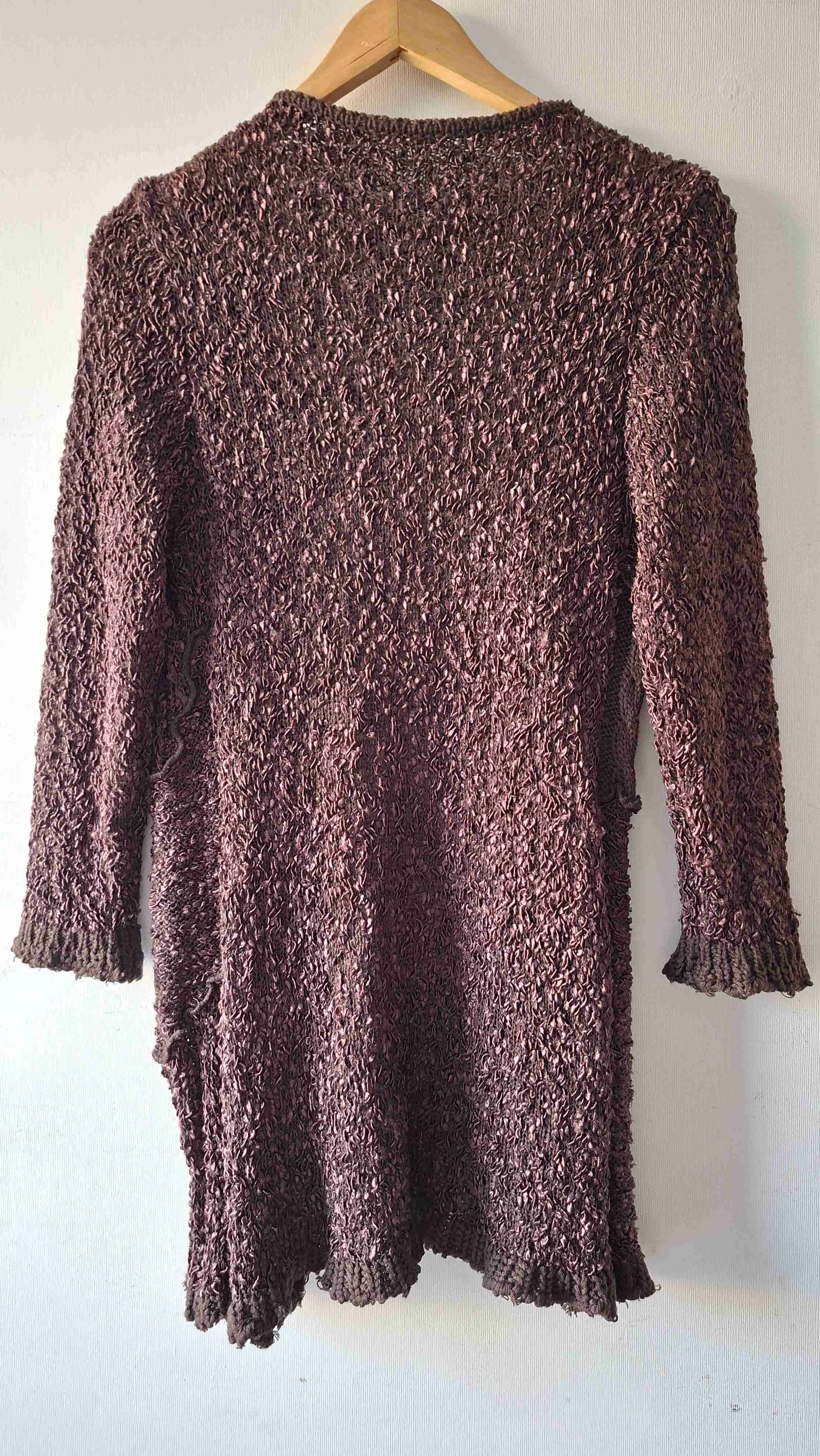 Cárdigan de punto marrón - 5