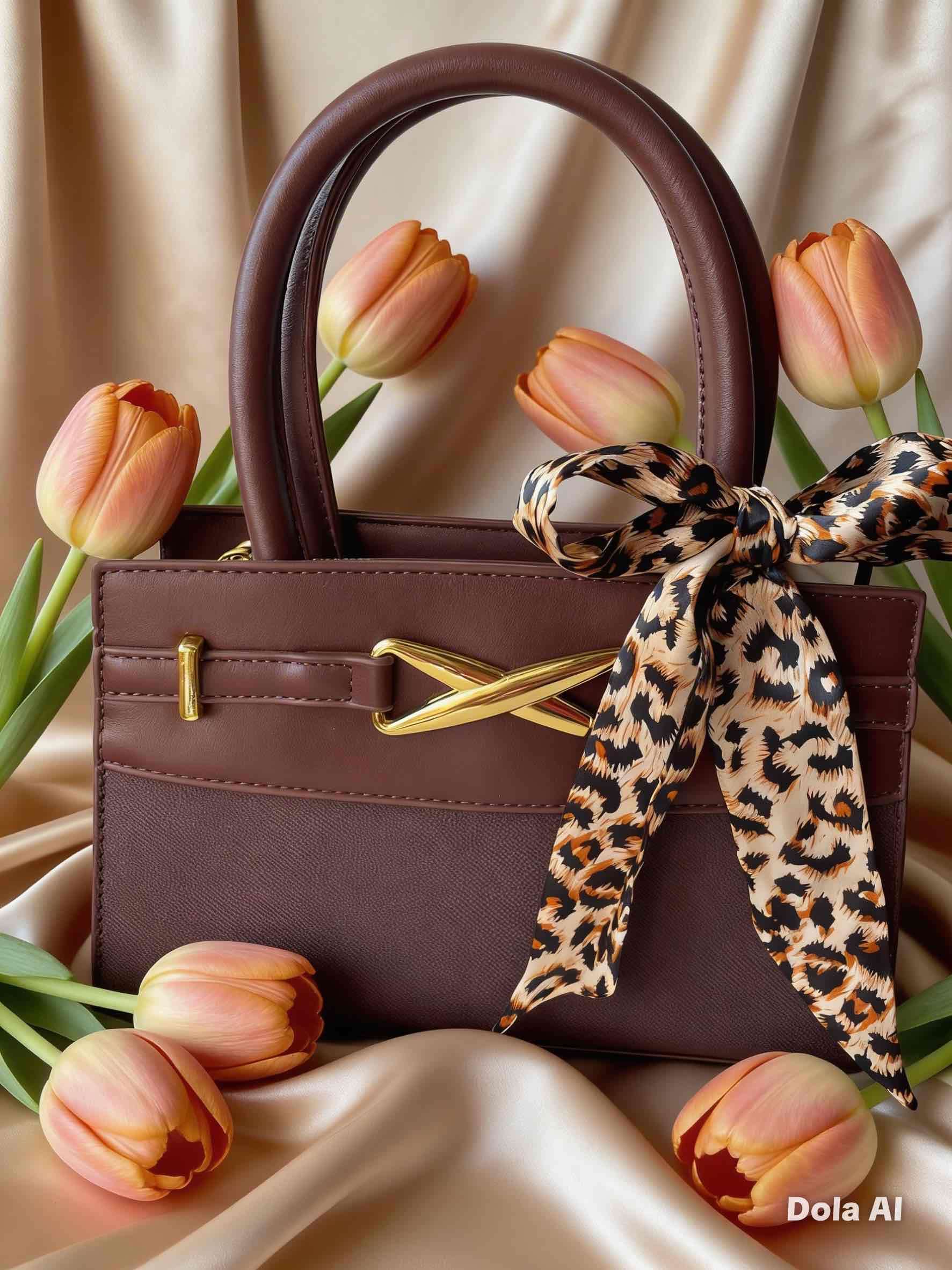 Cartera negra con lazo decorativo - 3