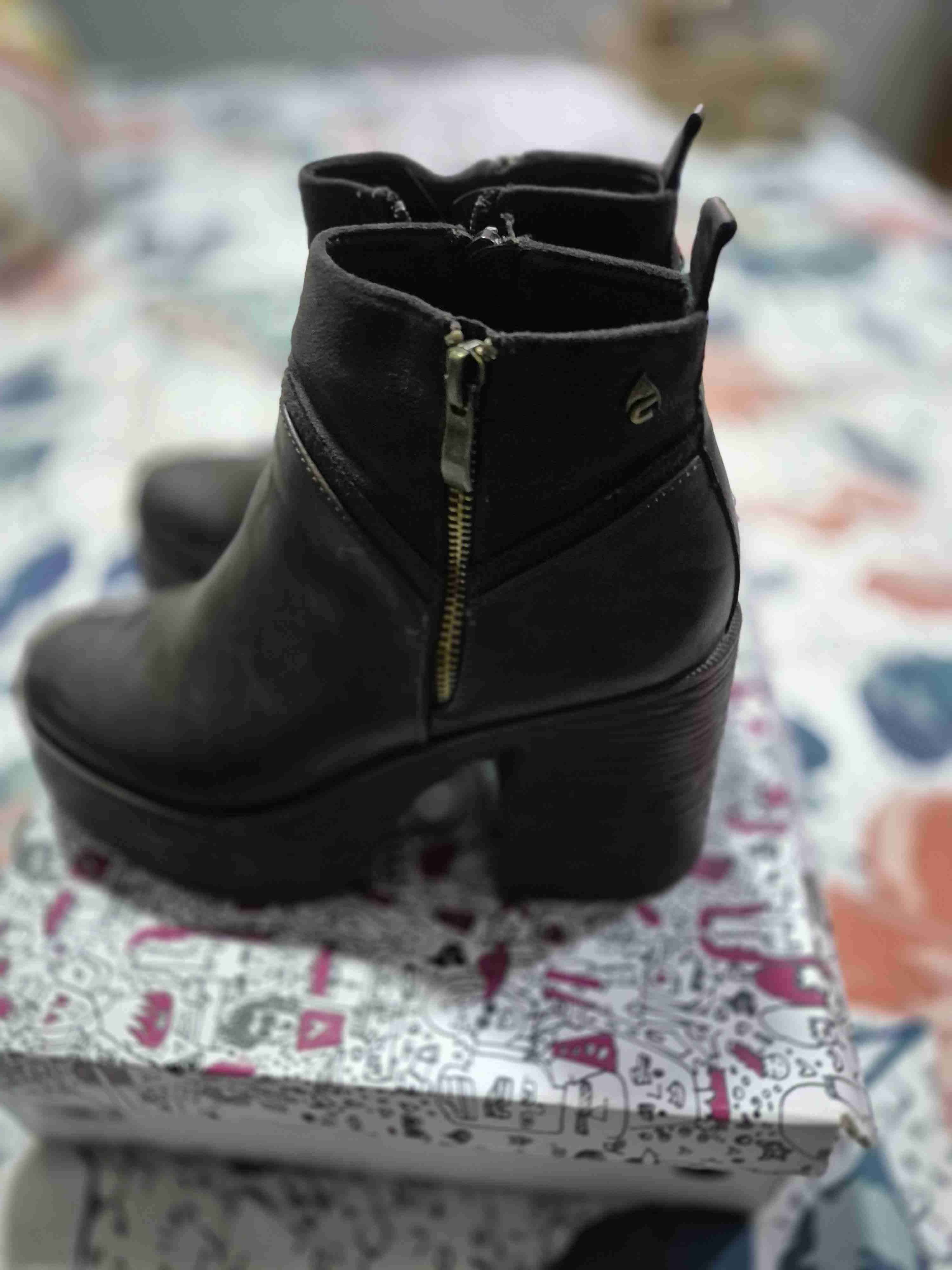 Botines café con plataforma - miniatura 1