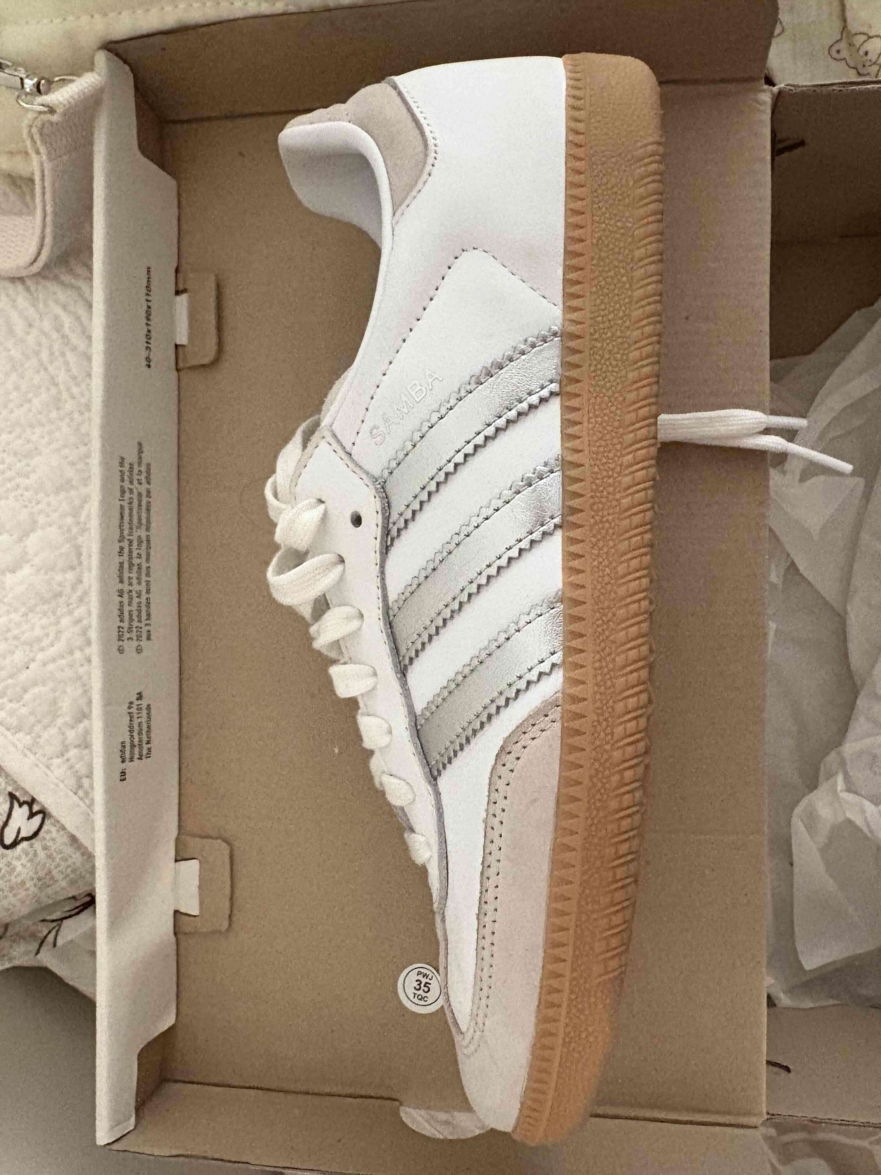 Zapatilla Adidas Samba Blancas/Plata - miniatura 5