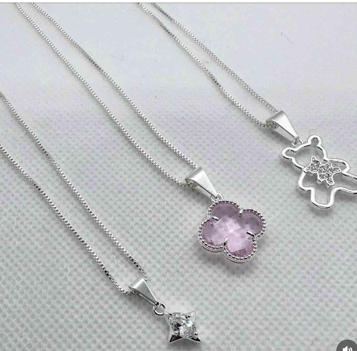 Collares plata con dijes delicados - 1