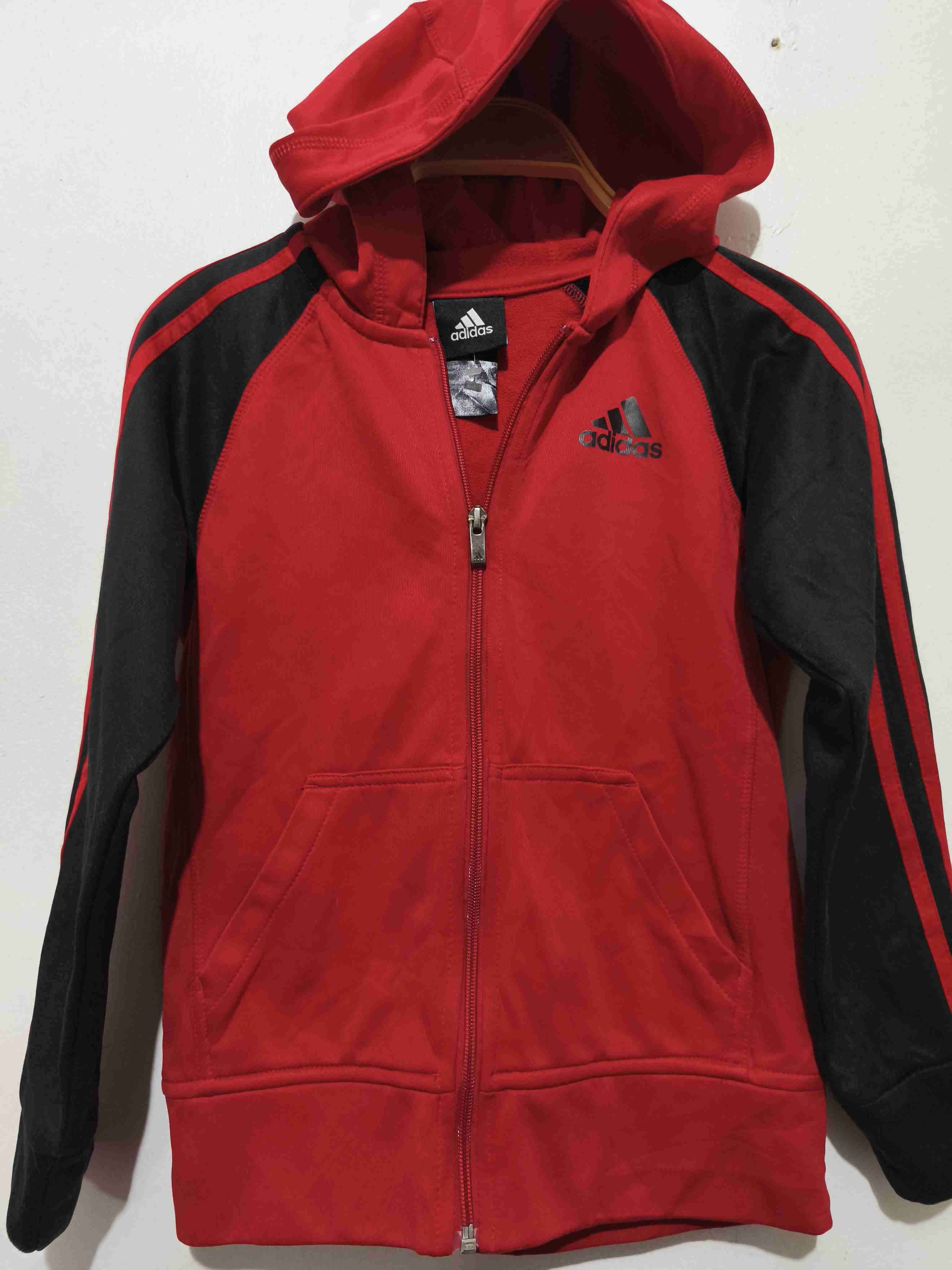 Polerón rojo con capucha Adidas - miniatura 1